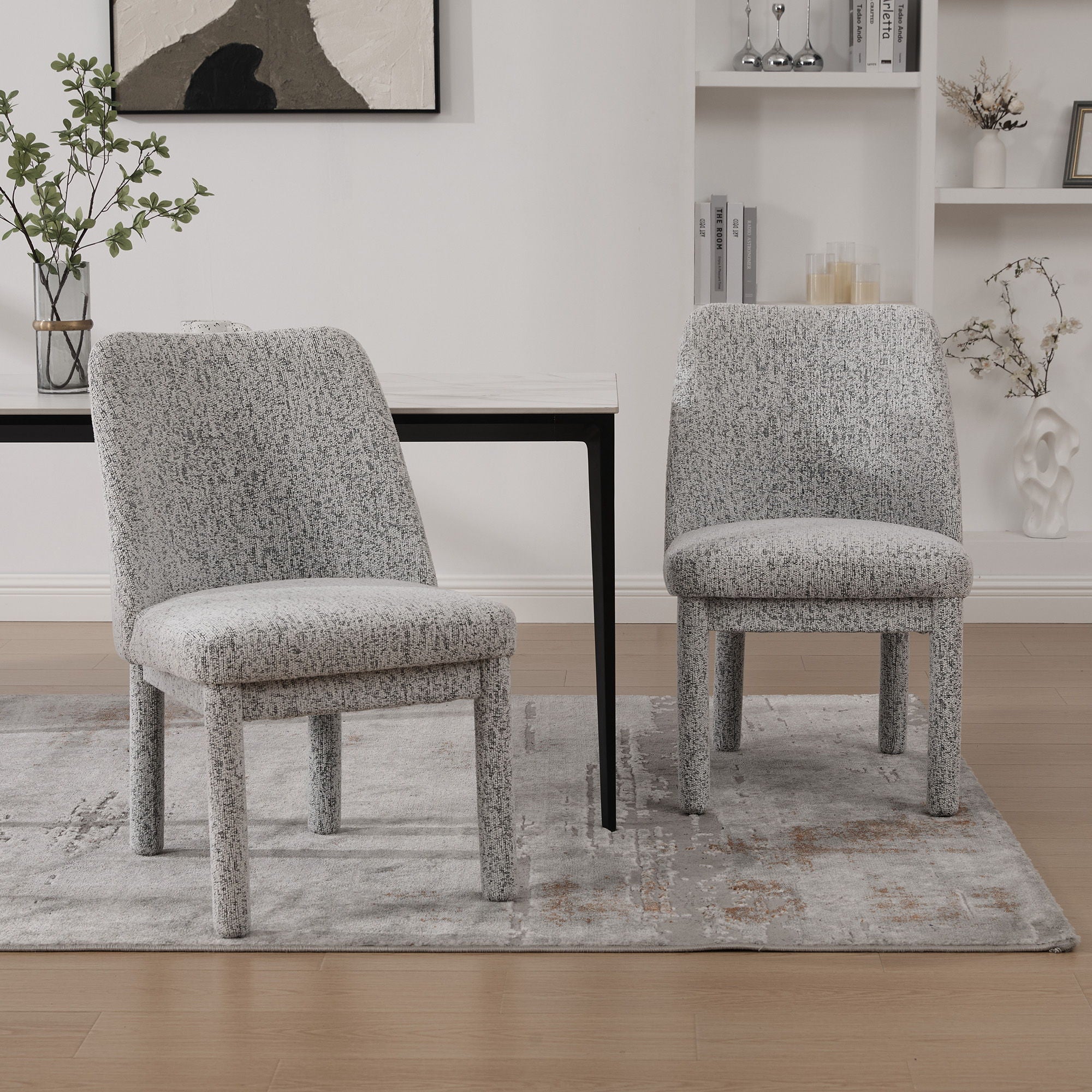 Wide Minimalist Dining Chair (Set of 2)
