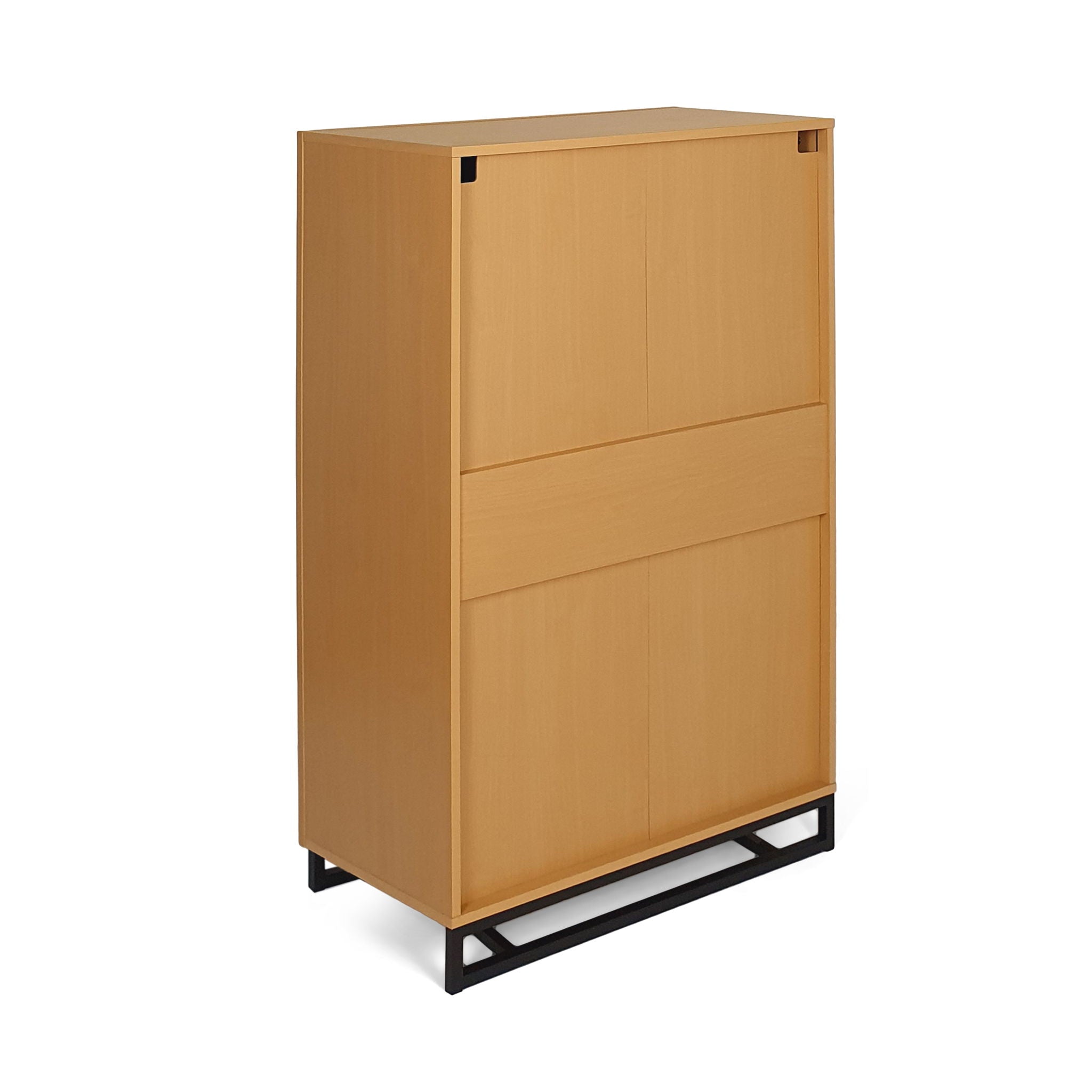 Glimmering Chest With 5 Drawers And Iron Base - Maple / Black
