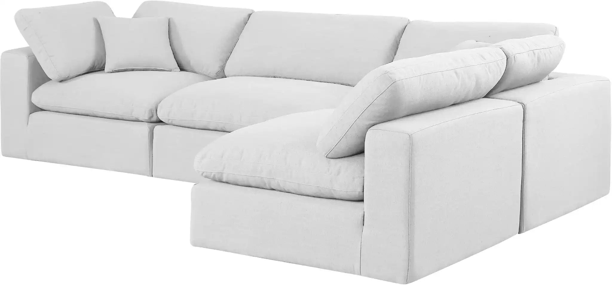 Comfy - 4 Piece Linen Fabric Modular Armless Sectional
