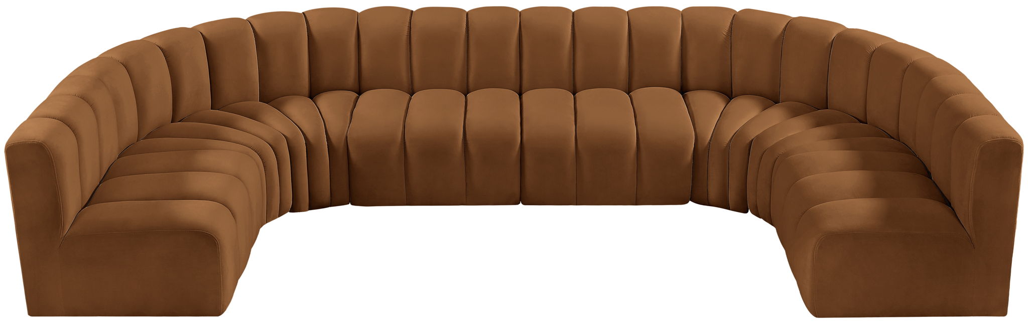 Arc - Velvet Modular U-Shaped Sectional - Saddle