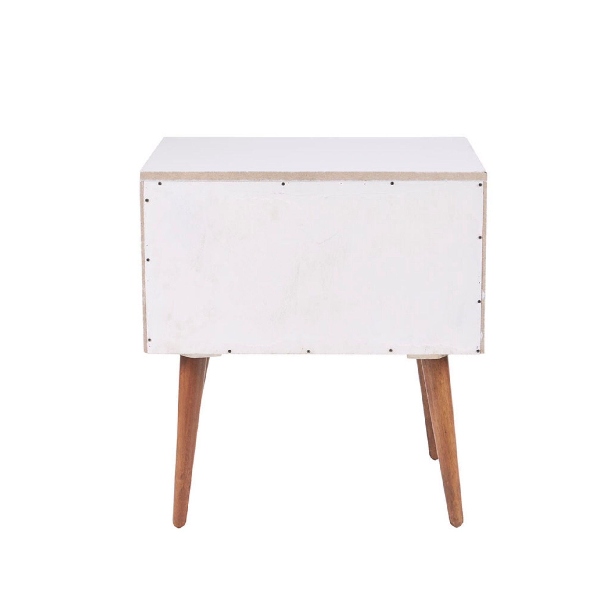 Jeremy - Storage Nightstand With Drawers - Off-White / Navy