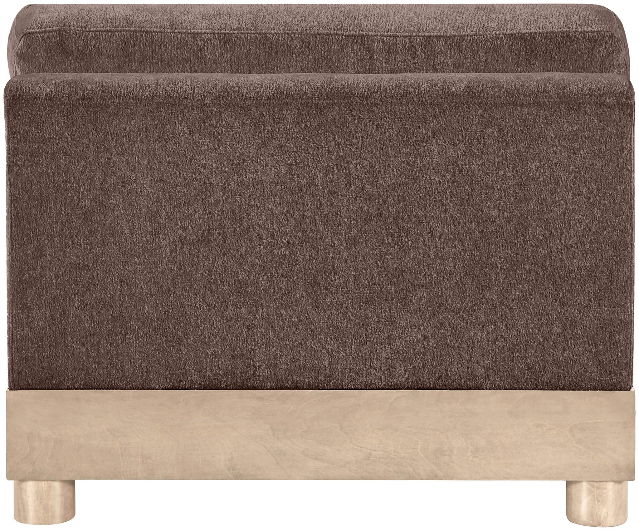 Turin - Chenille Fabric Upholstered Modular Armless Chair - Natural Base