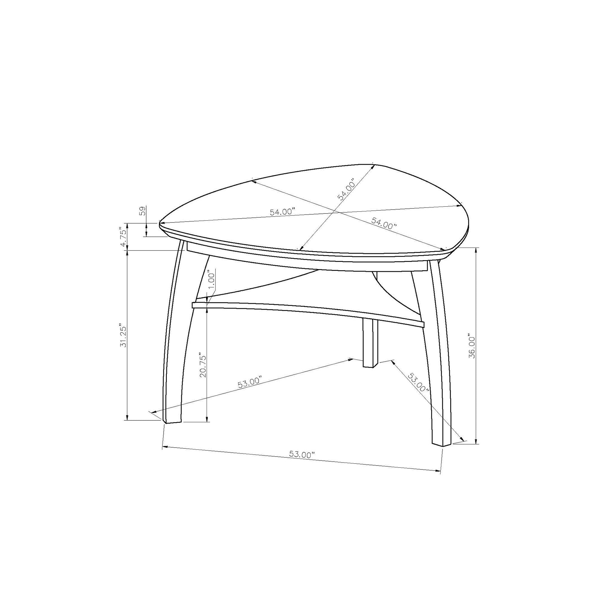 Jasmine - Bar Table With Arched Legs And Marble Top, Triangular Shape - Gray