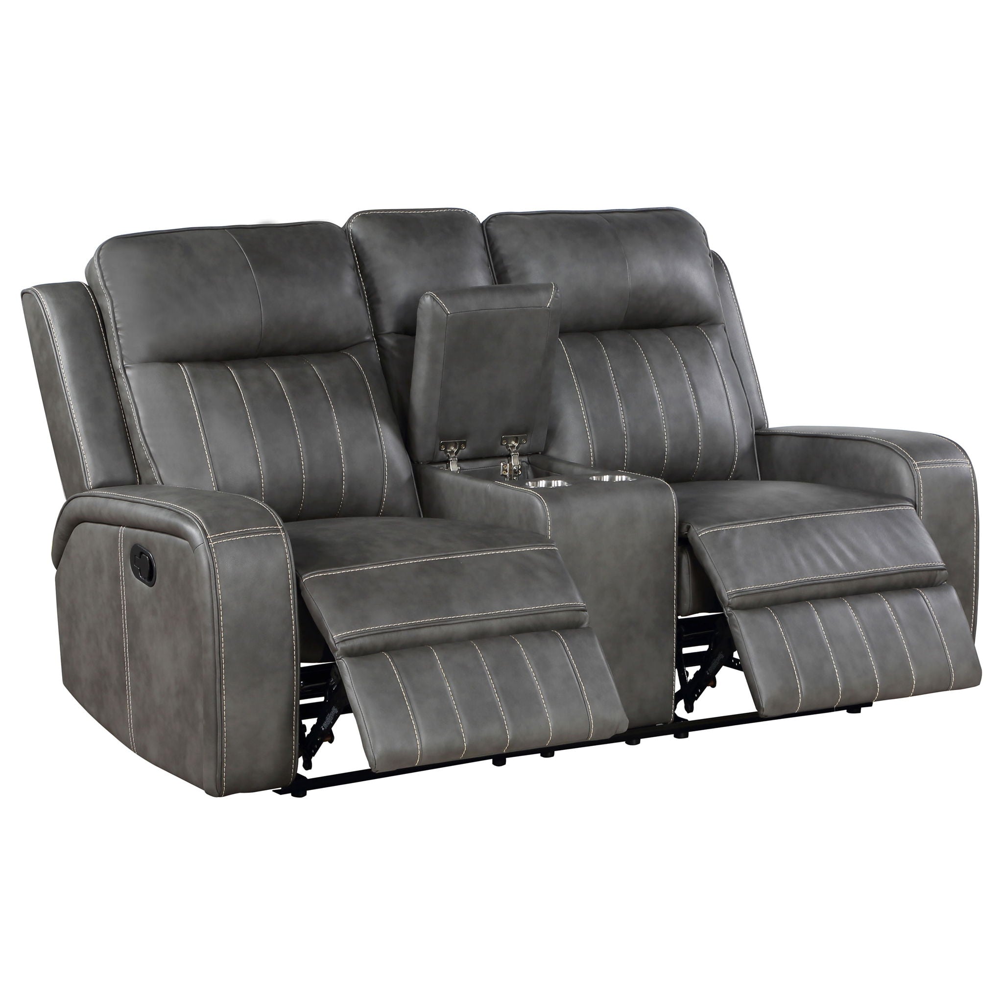 Forrest - Motion Reclining Loveseat With Console - Gray