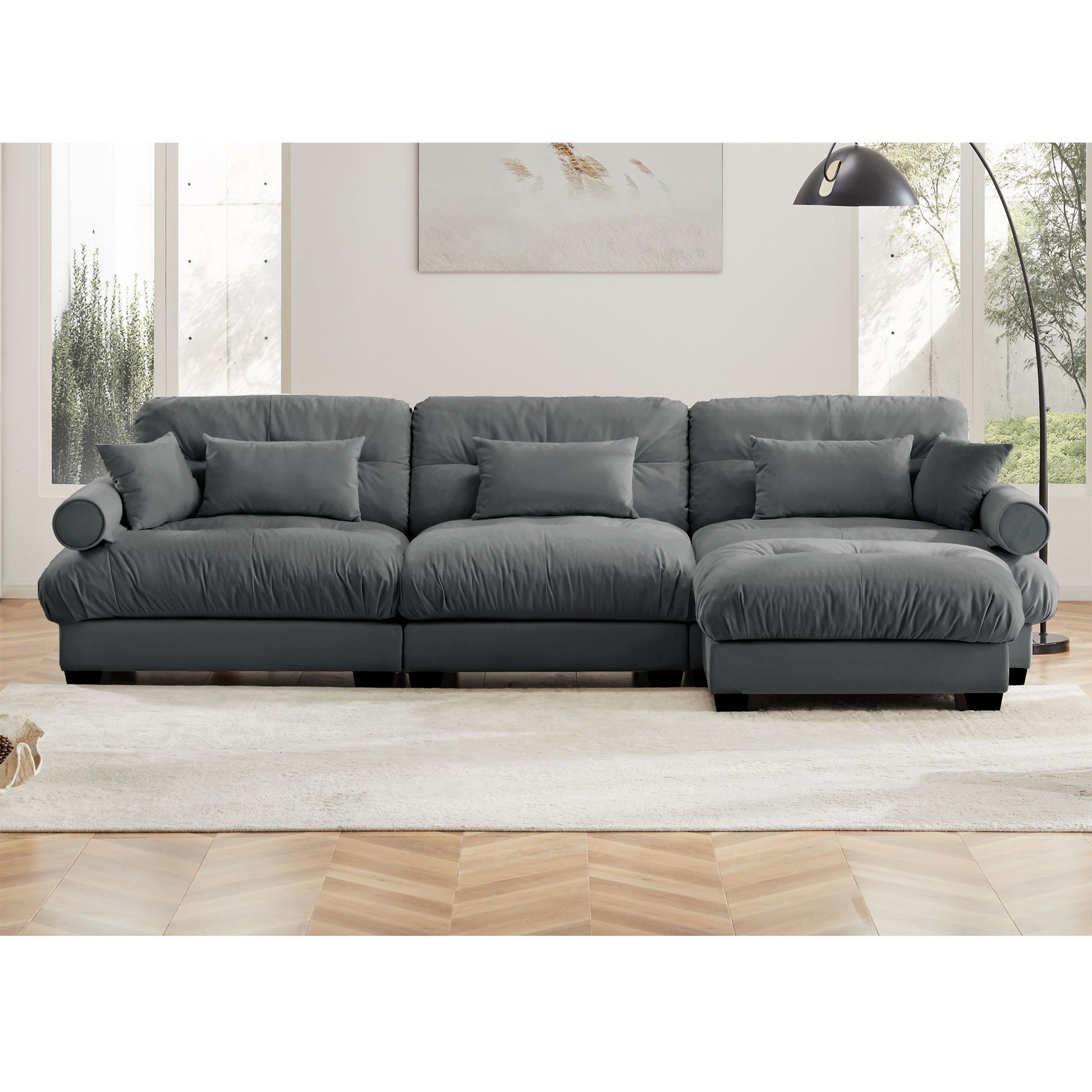 Super Comfort Oversized Modular Sectional Sofa With Movable Ottoman - Best Buy Furniture