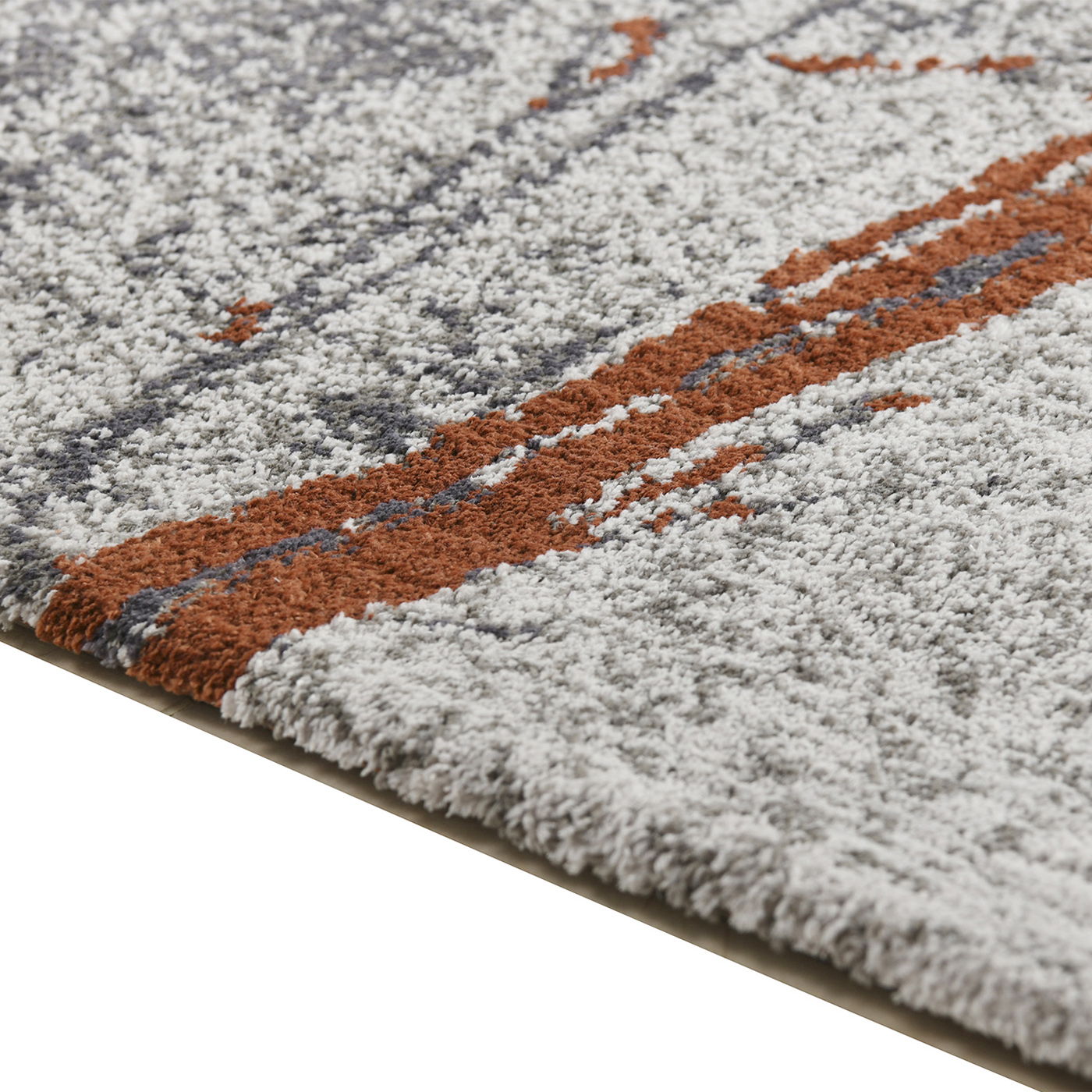 Quarry - 5.25' X 6.5' Abstract Area Rug - Gray / Orange - Best Buy Furniture