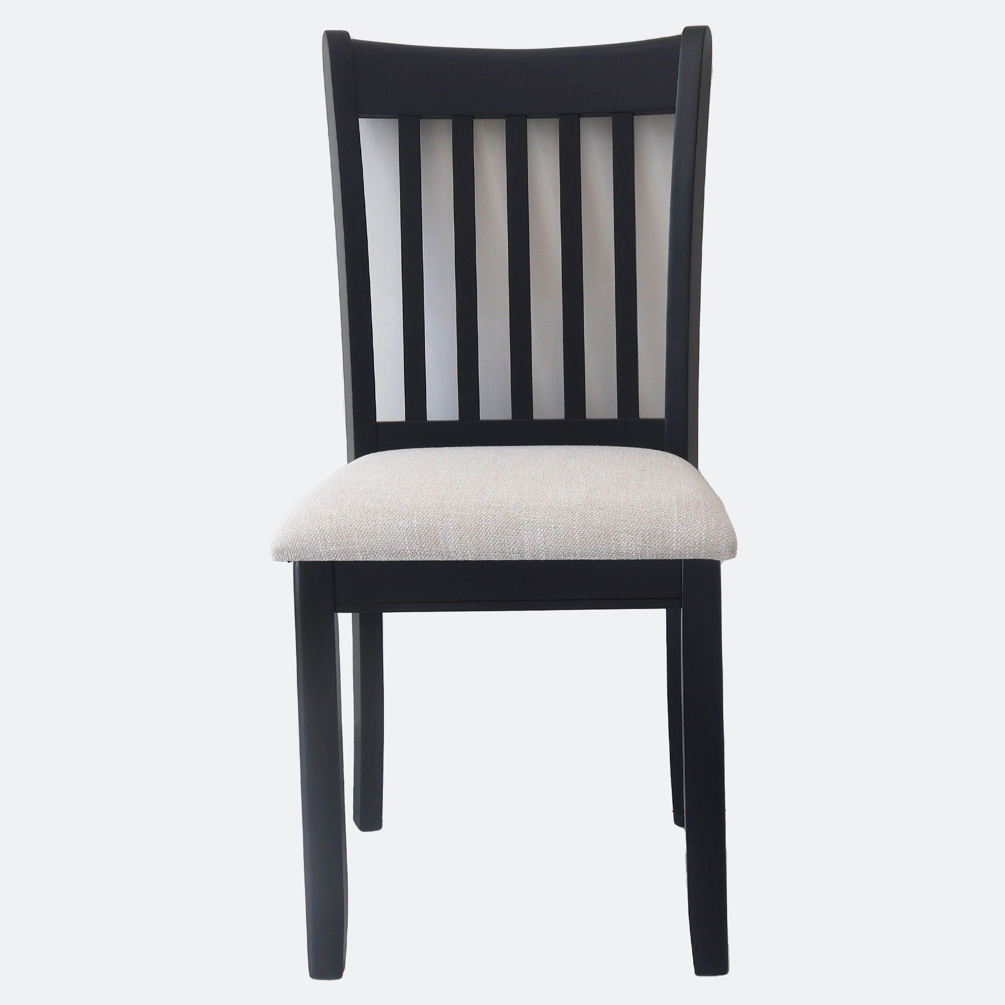 Modern Dining Chair, Wooden Back, Cushion Seats (Set of 2)
