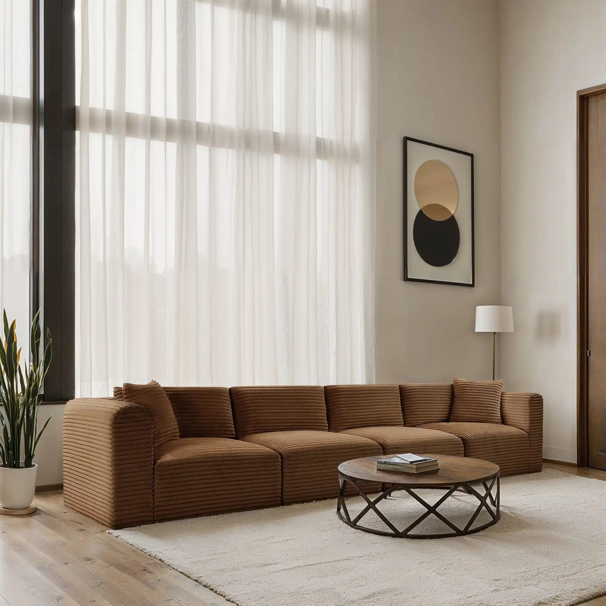 Shaggy - Fabric 4 Seat Modular Sofa