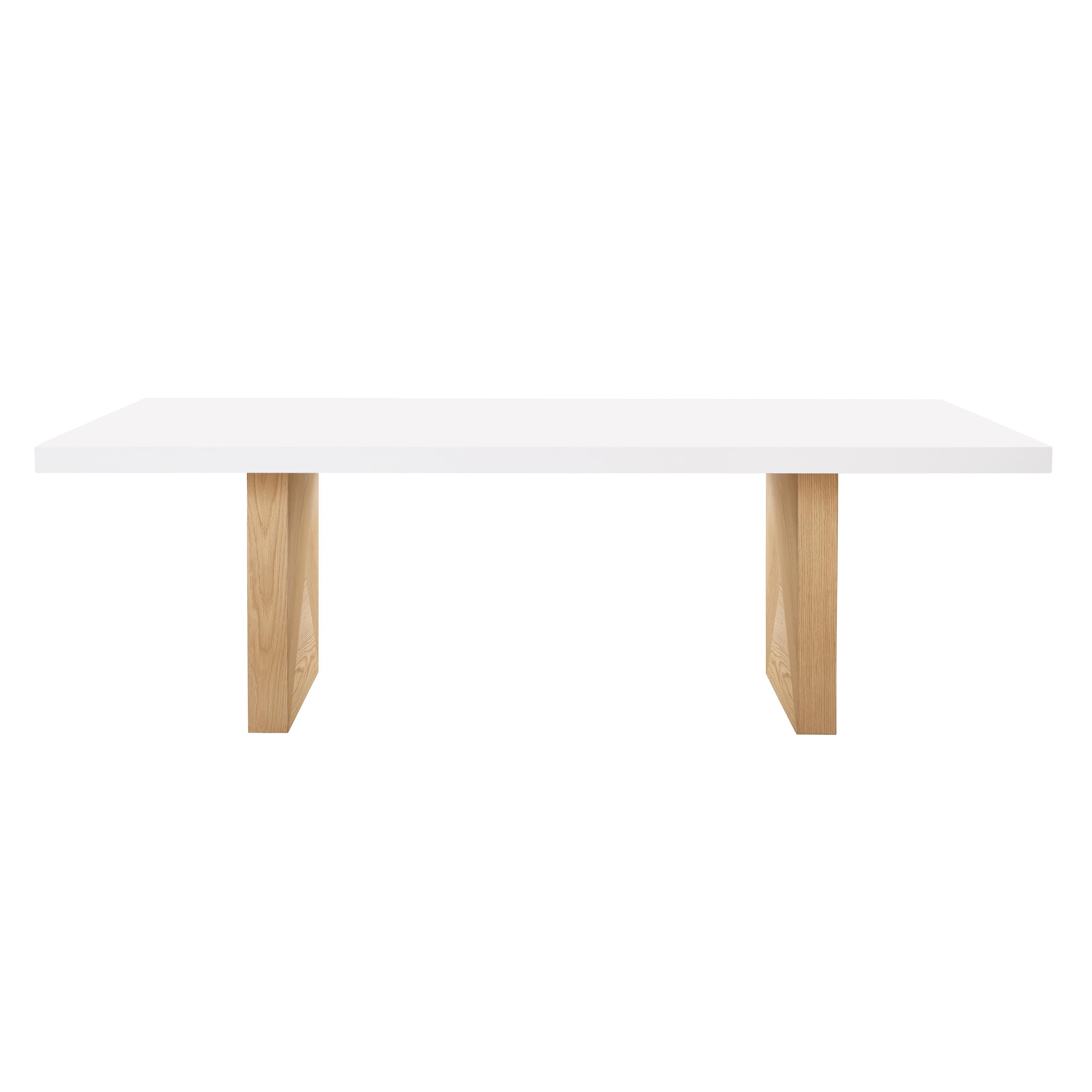 Madeline - Dining Table - White Gloss and Natural Ash