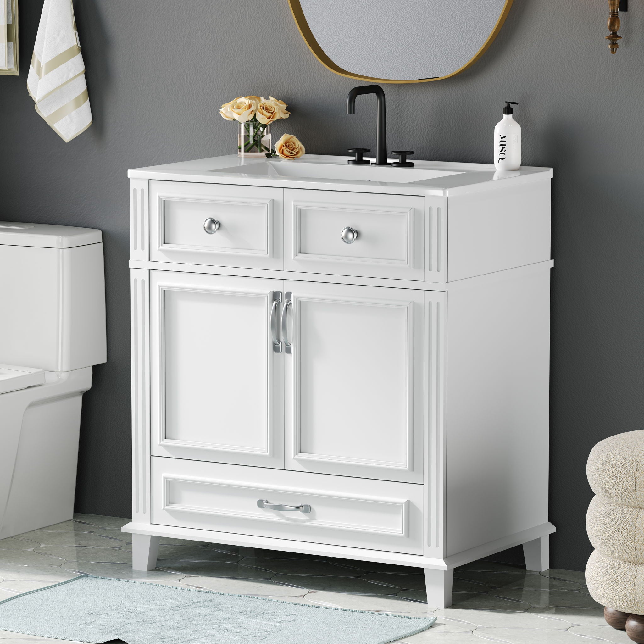 Bathroom Vanity With Sink, Storage Cabinet