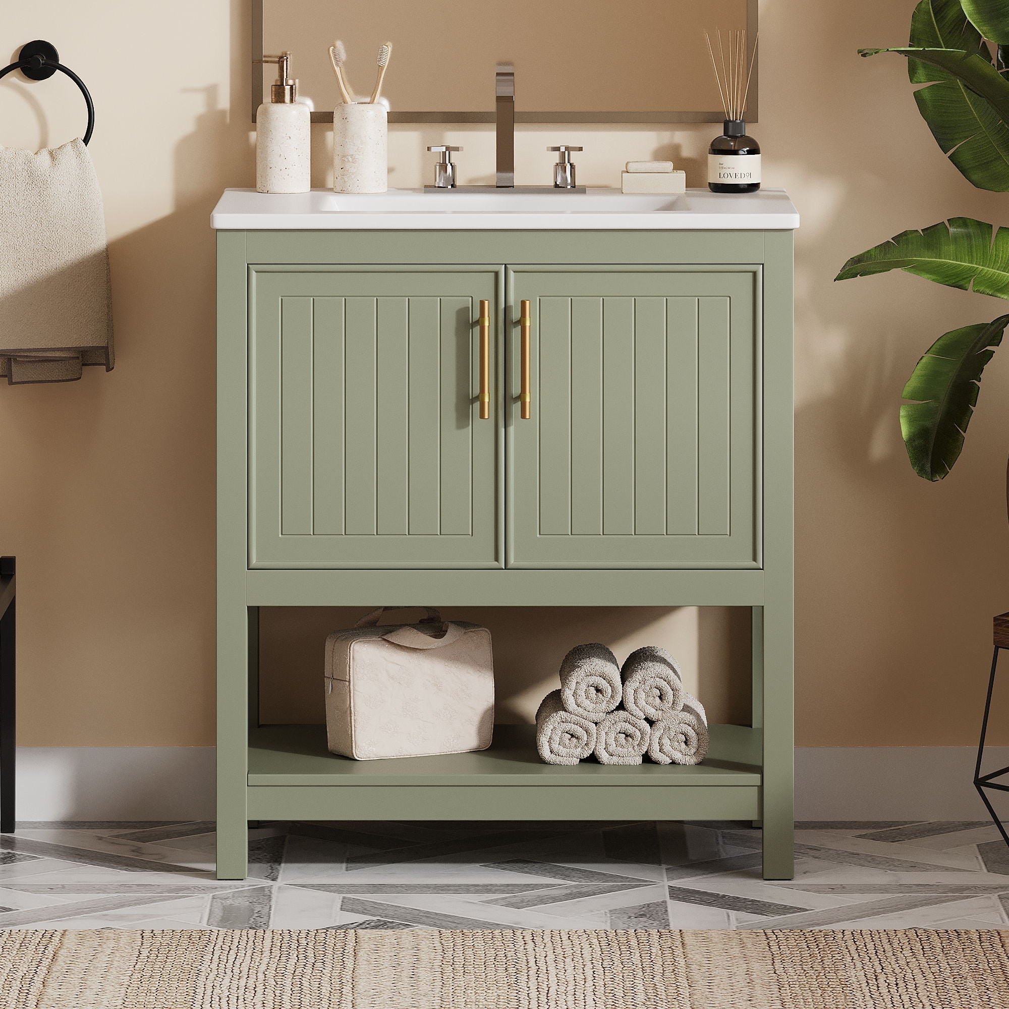 Elegant Bathroom Vanity With Ceramic Sink And Versatile Storage - Best Buy Furniture