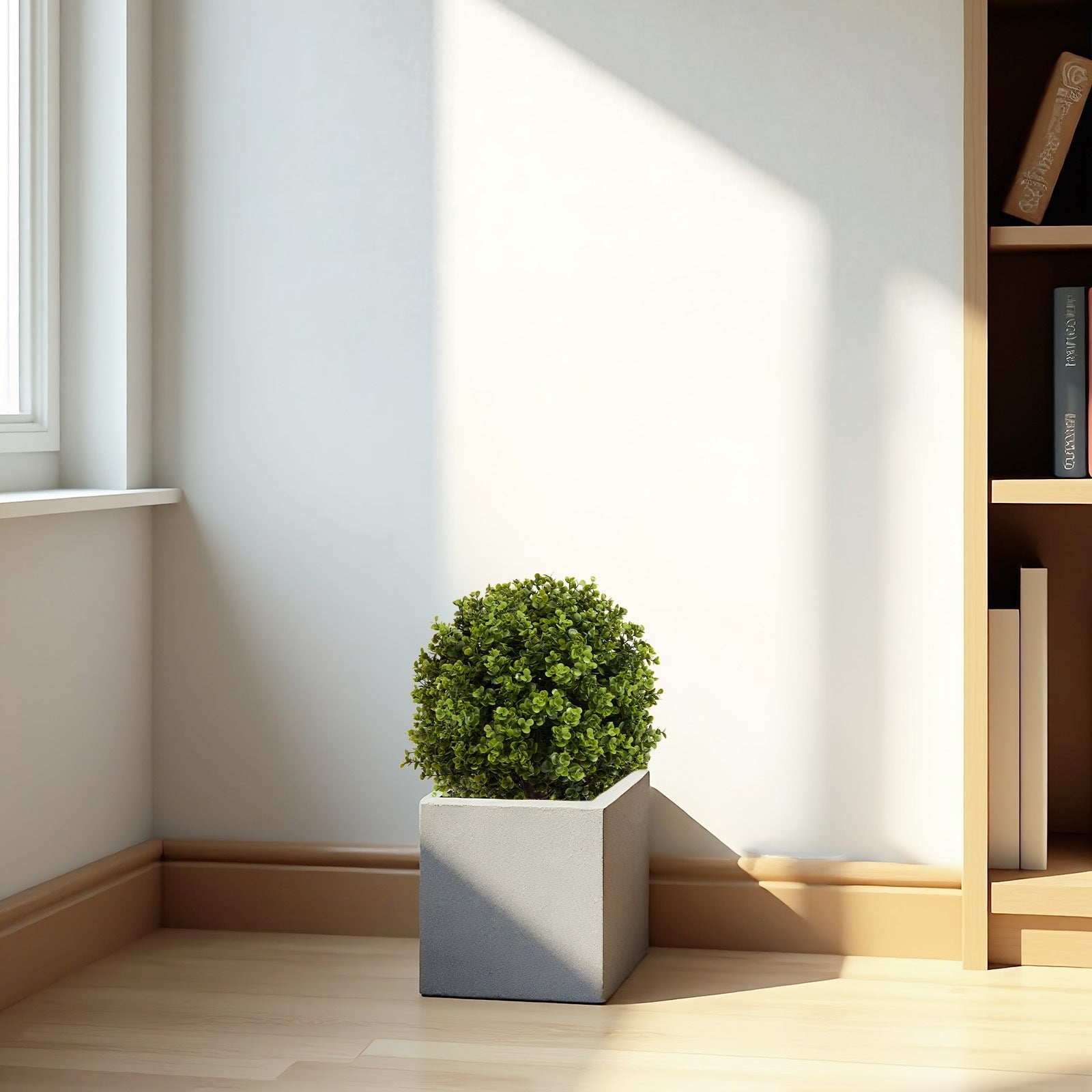 22in Boxwood Ball Shaped Artificial Topiary Shrubs Tree in Pot - Set of 2