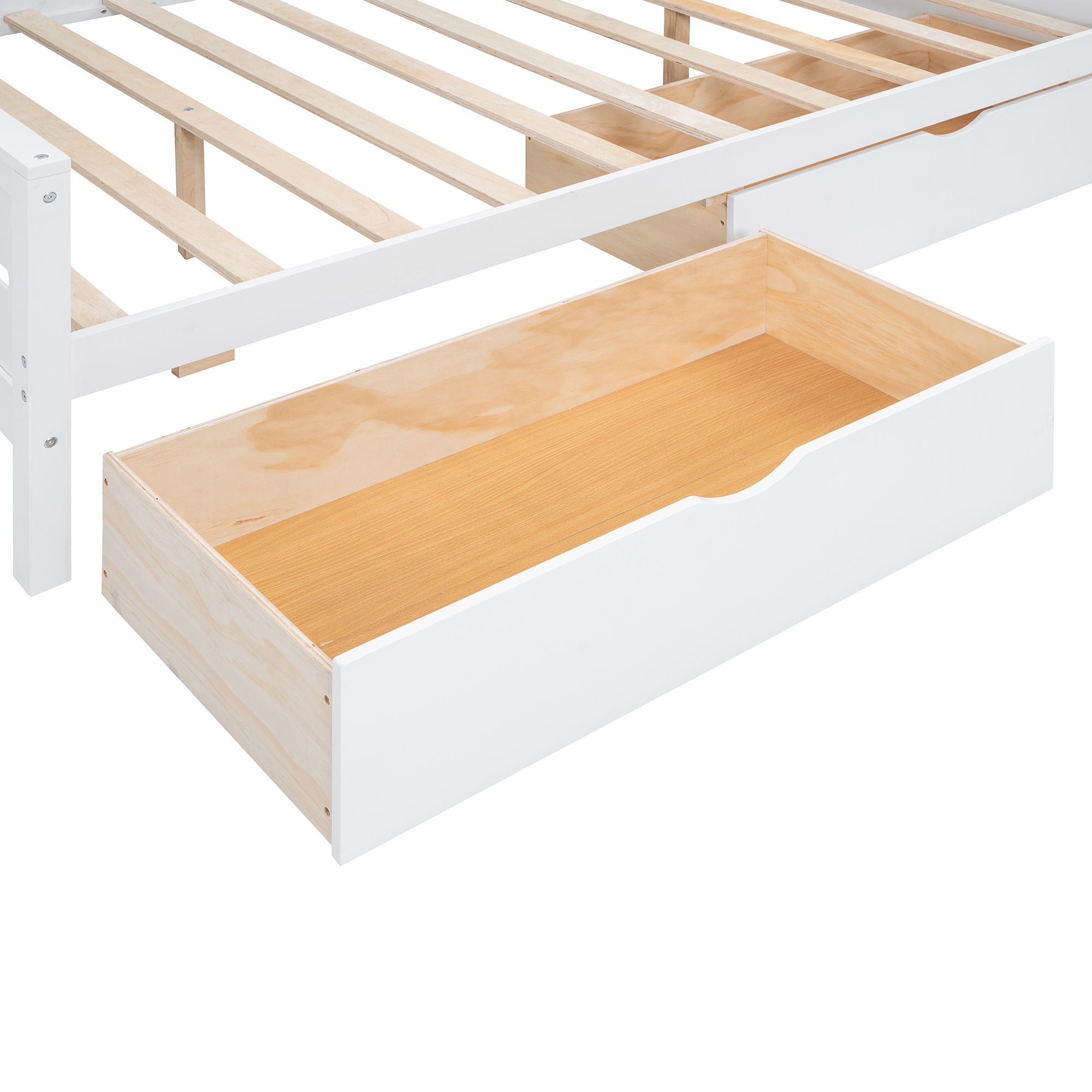 Daybed With Glass Door Storage Cabinets, Built In LED Lighting And Shelves