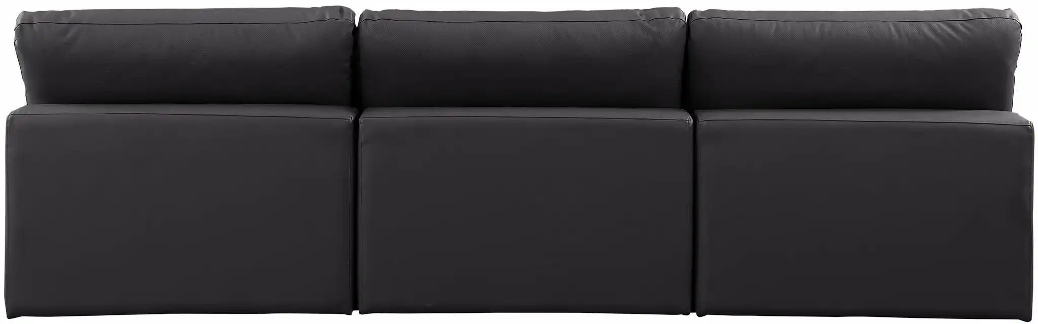 Comfy - Faux Leather Modular Armless Sofa 3 Seats