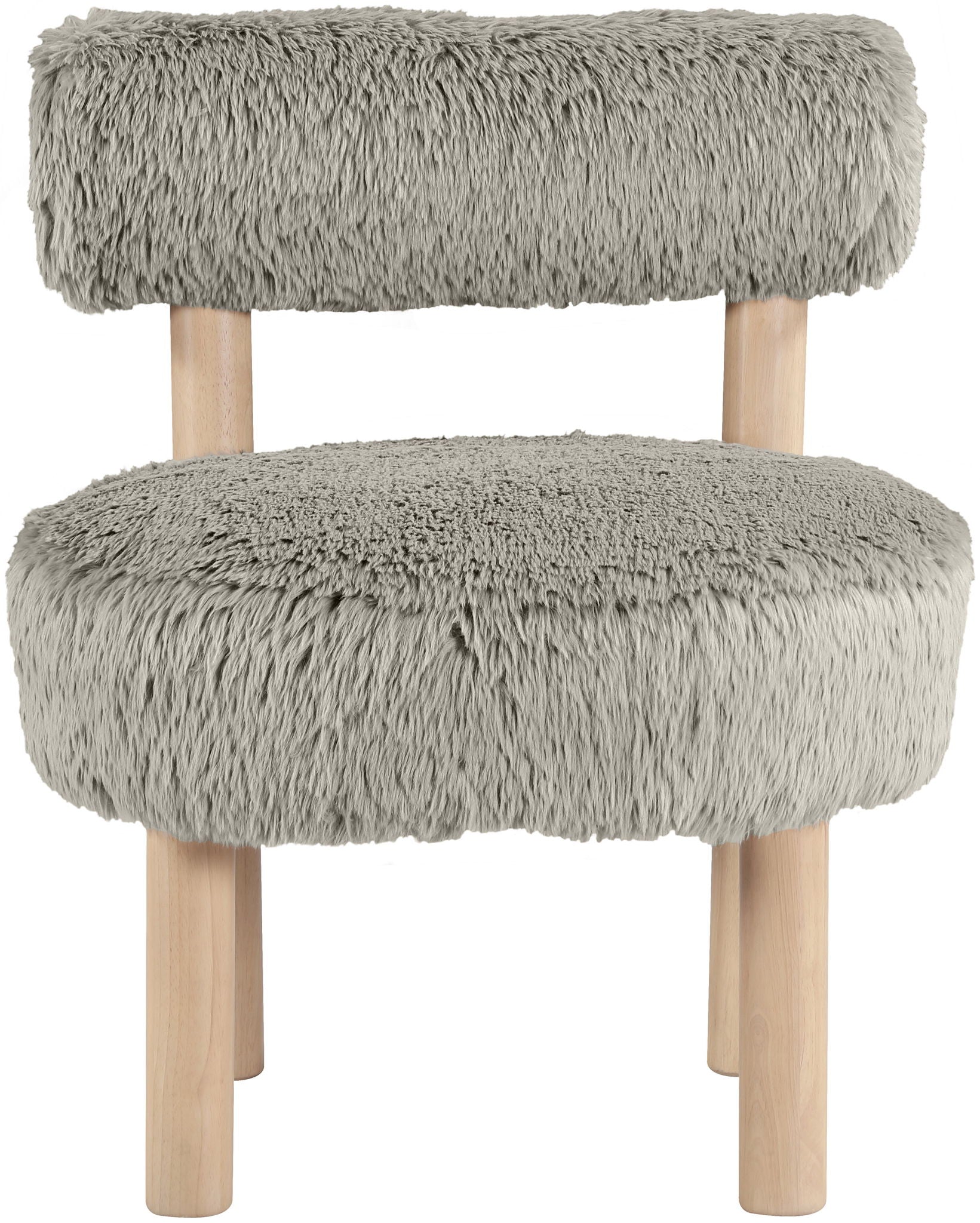 Ambre - Vegan Shearling Fabric Accent Chair - Taupe