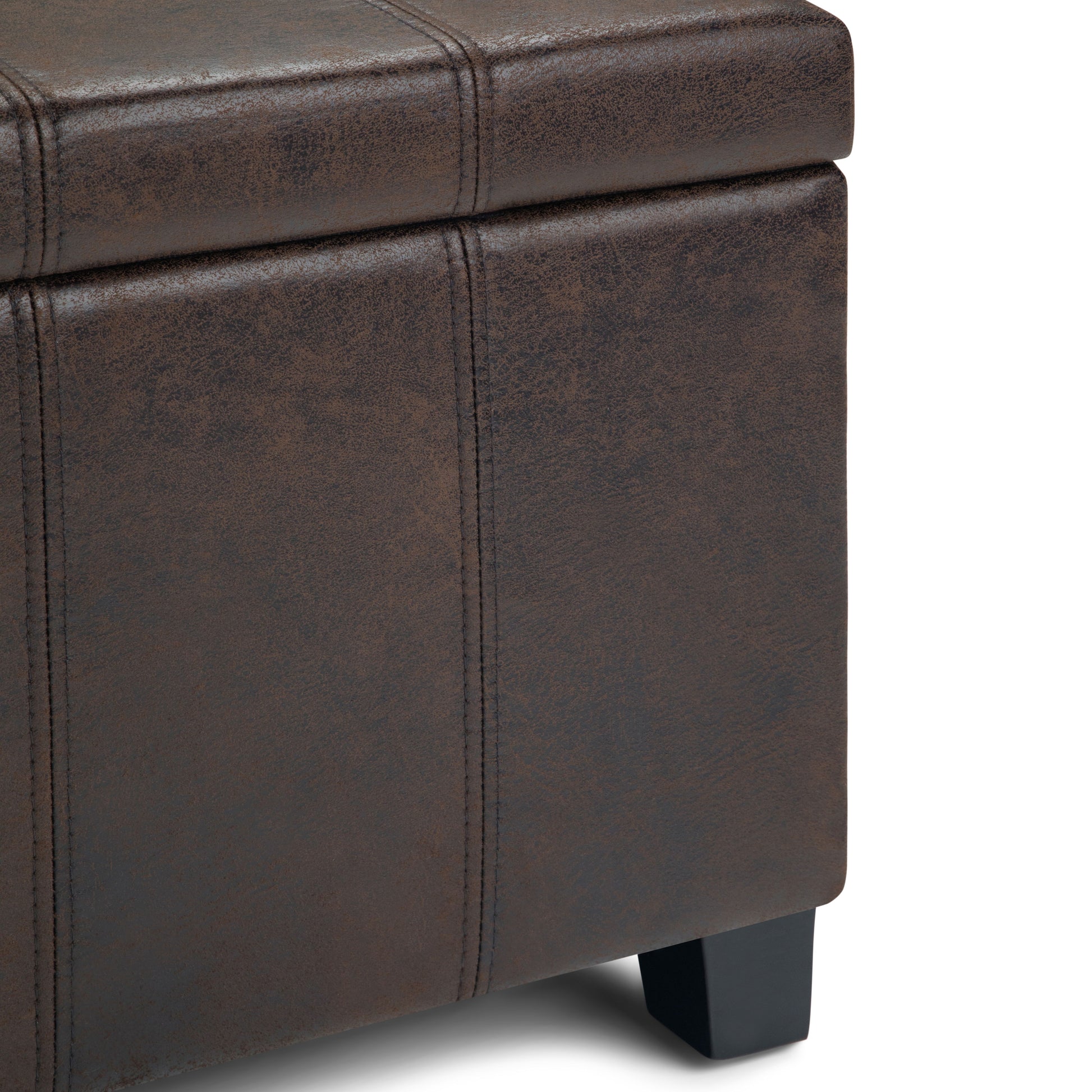 Dover - Storage Ottoman Bench - Distressed Brown - Best Buy Furniture