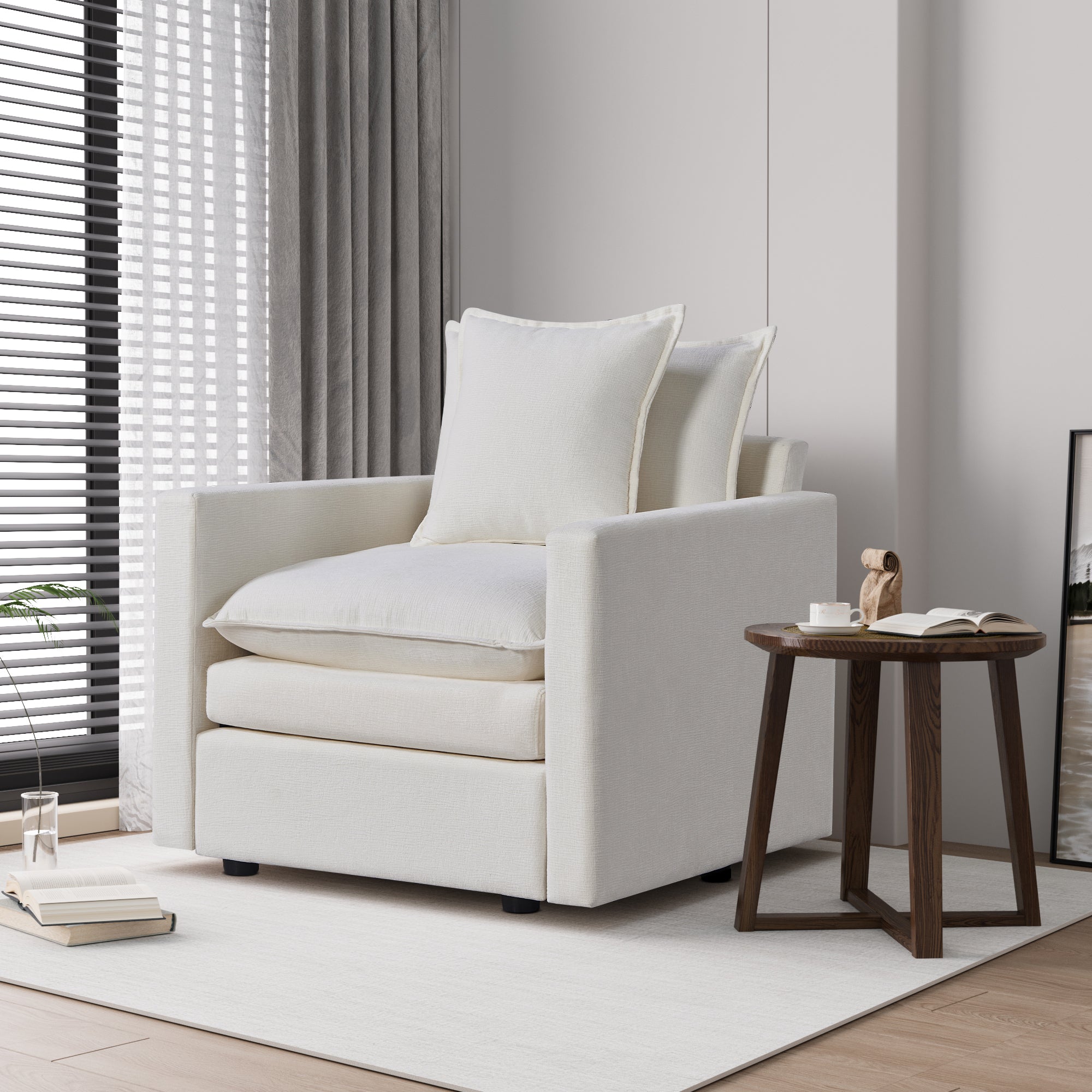 Plush-Chenille-Armchair-with-Deep-Seating-&-Double-Layer-Cushions-Accent-Chairs