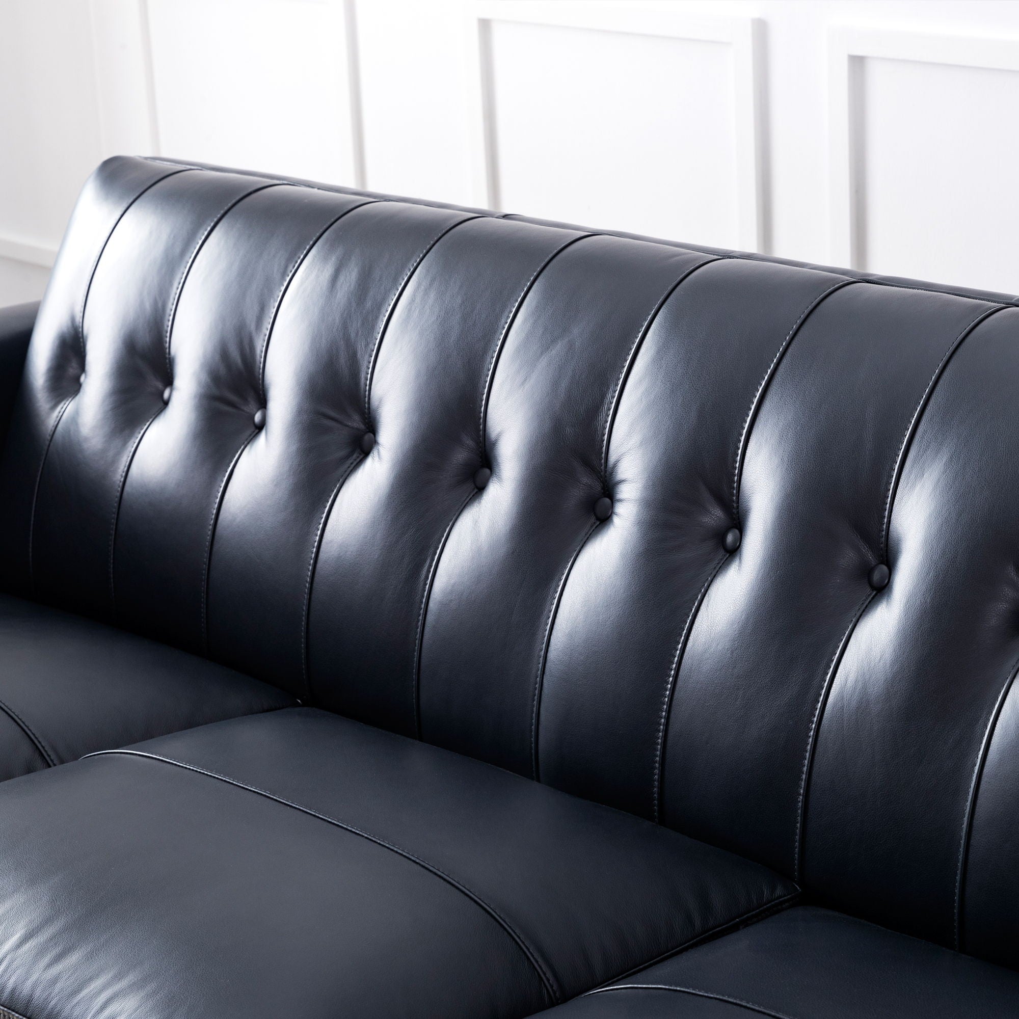 Mid-Century Tufted Leather Sofa - Best Buy Furniture