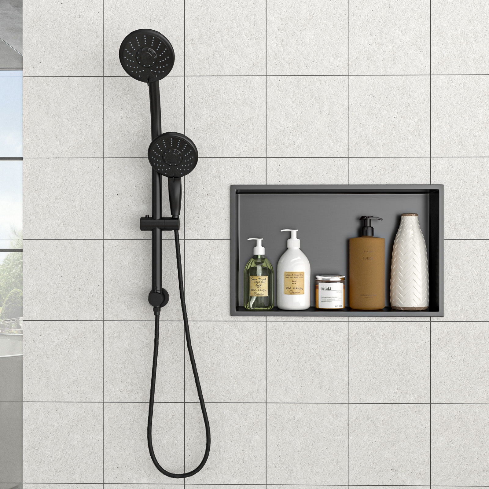 Stainless Steel Shower Niche With Seamless Design For Bathroom Storage