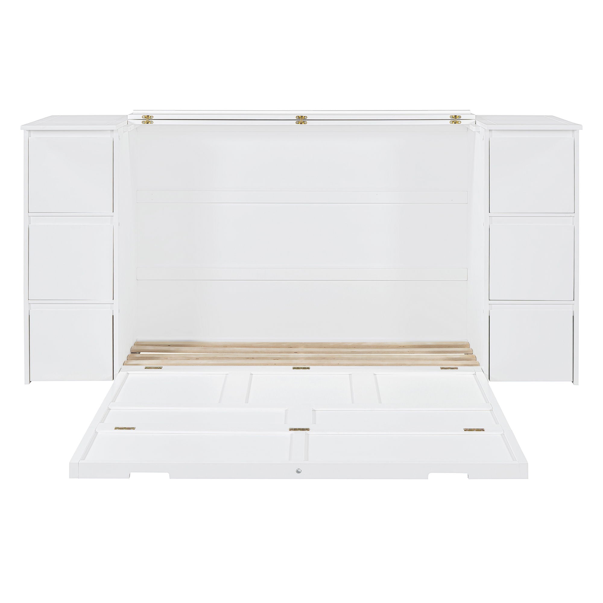 Murphy Bed With Drawers, Cabinets, And USB Ports