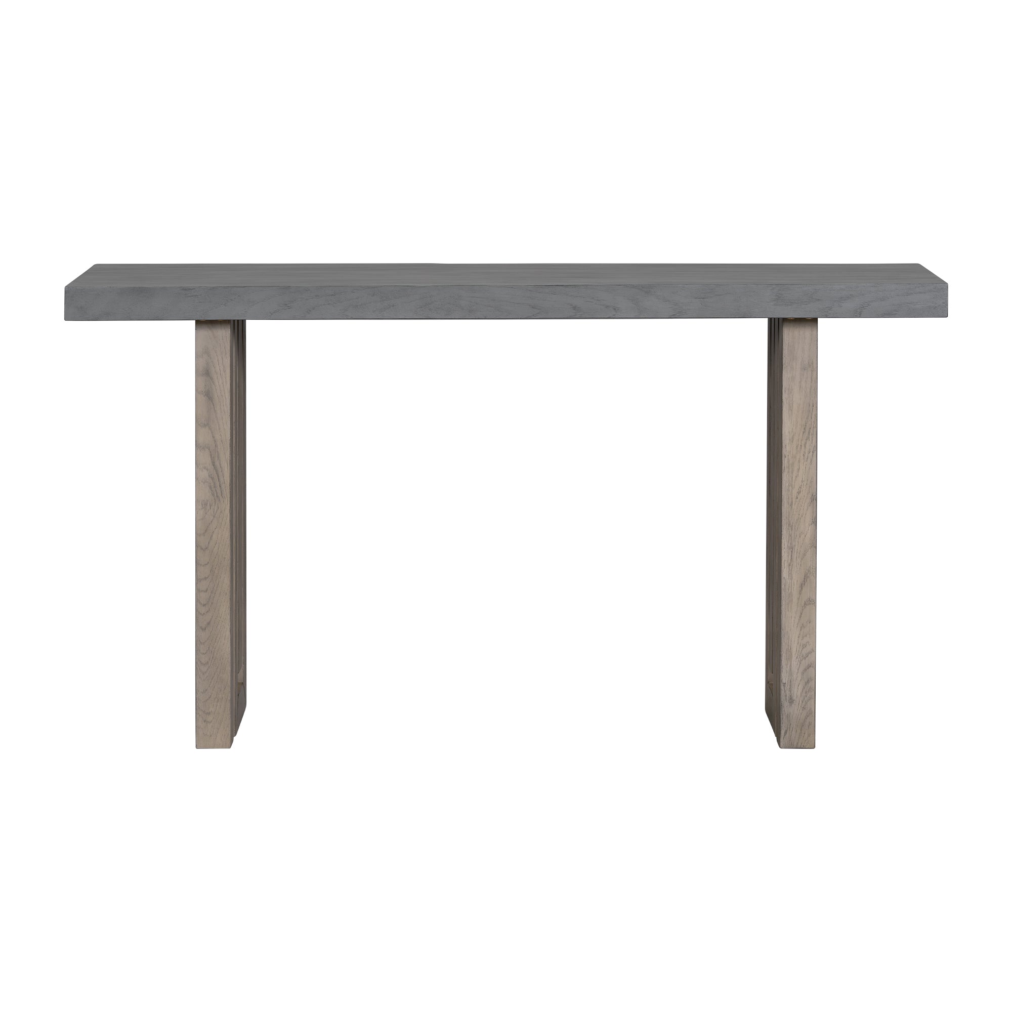 U_STYLE Oak Veneer Console Table with Distinctive Side Shapes