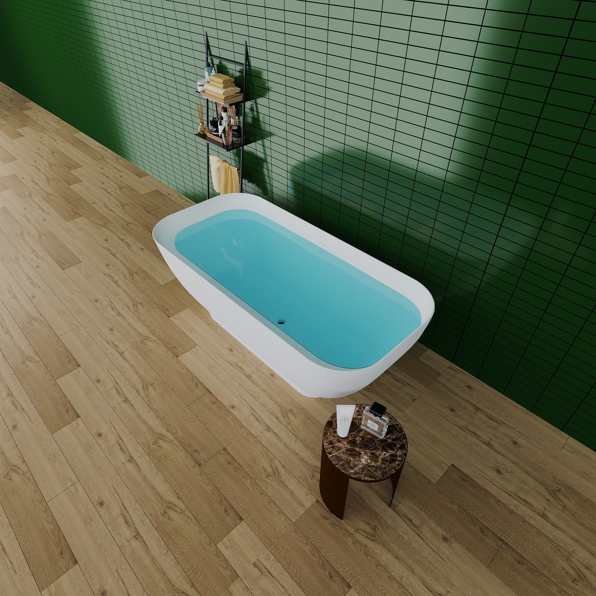 Freestanding Luxury Soaking Bathtub With Overflow And Pop-Up Drain