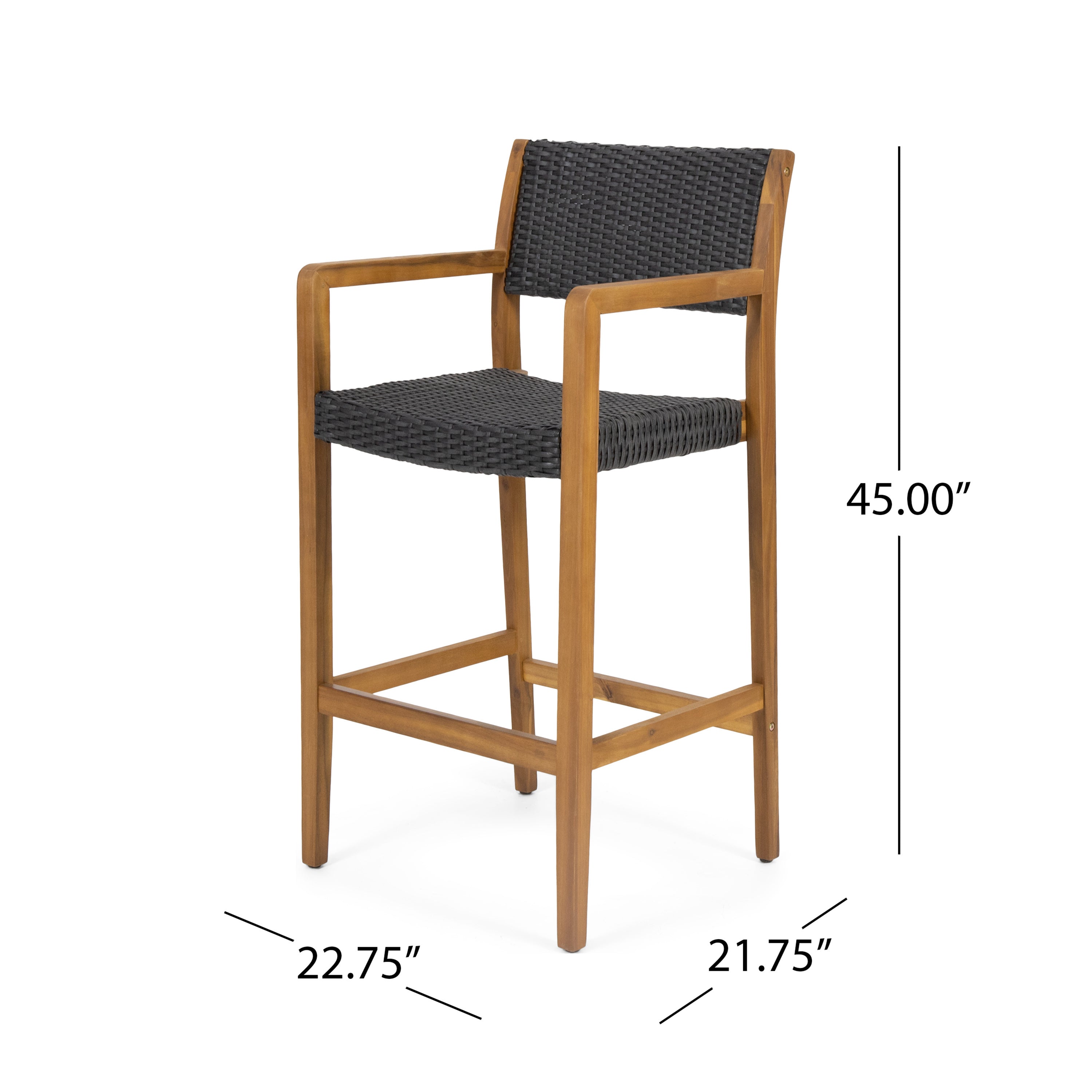 Wicker bar stools set of 2