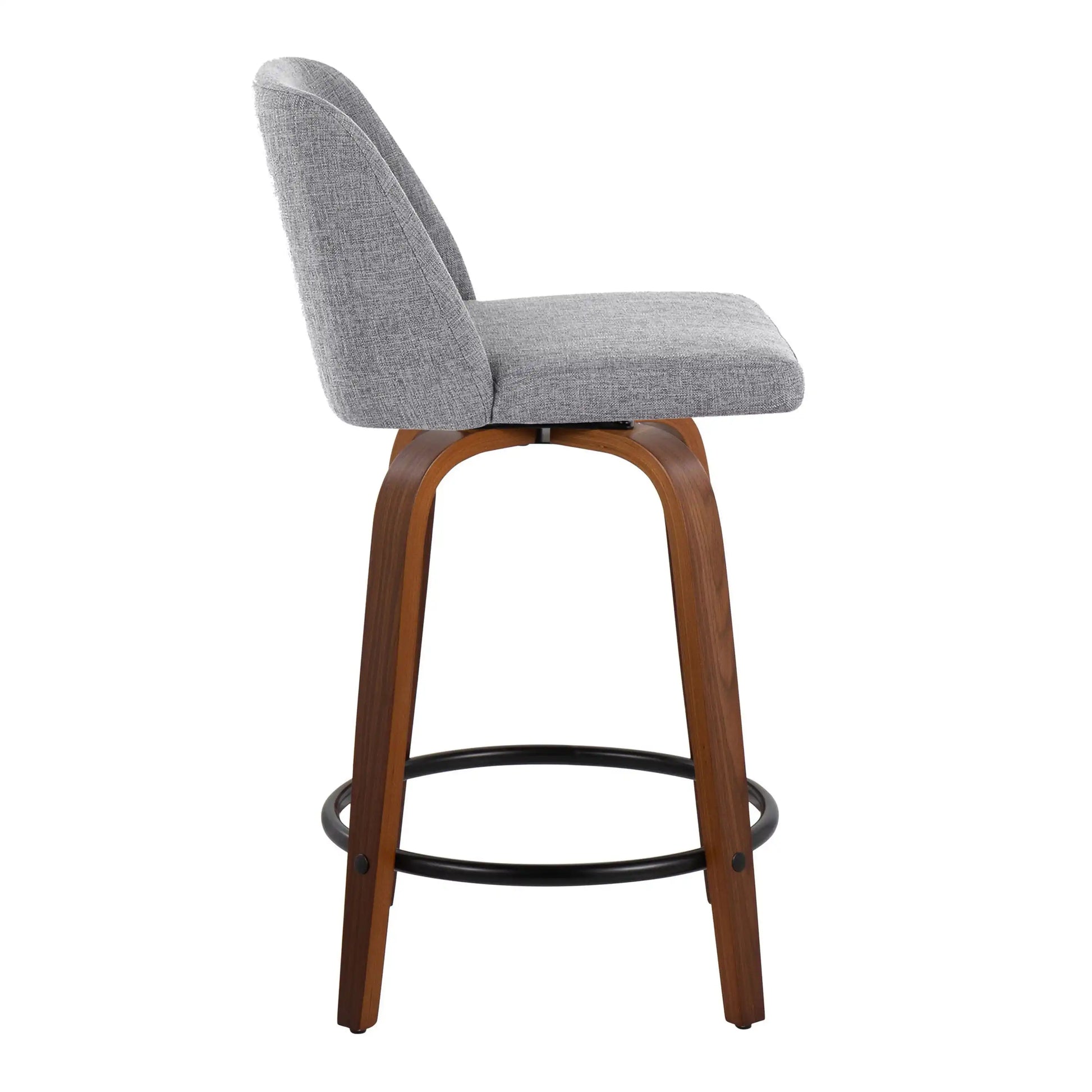 Toriano - Mid Century Modern, Fixed Height Counter Stool & Swivel And Round Footrest (Set of 2) - Best Buy Furniture