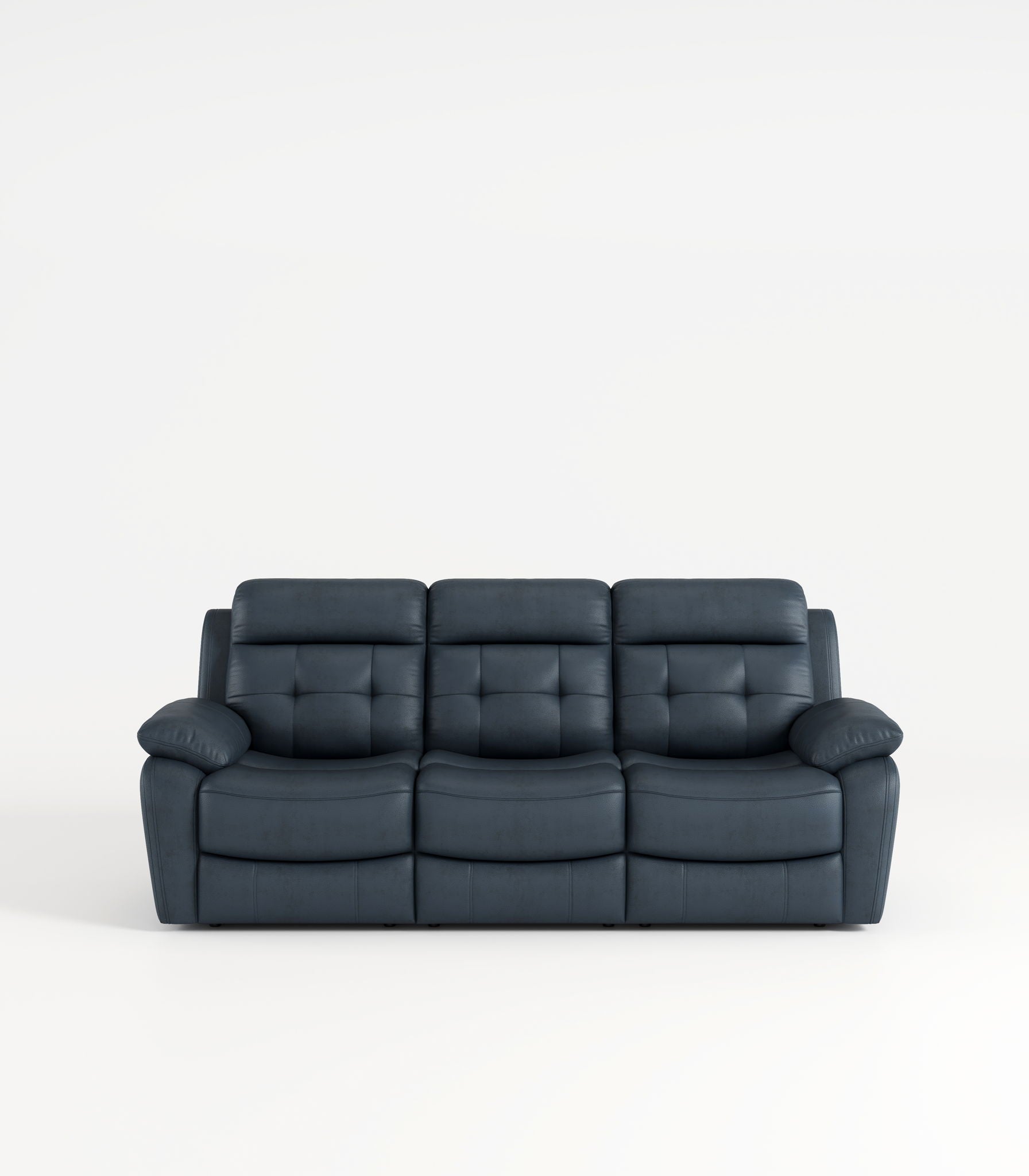 Genuine Leather Non Power Reclining Sofa With Drop Down Table, Stainless Steel Cupholders And Magazine Bag