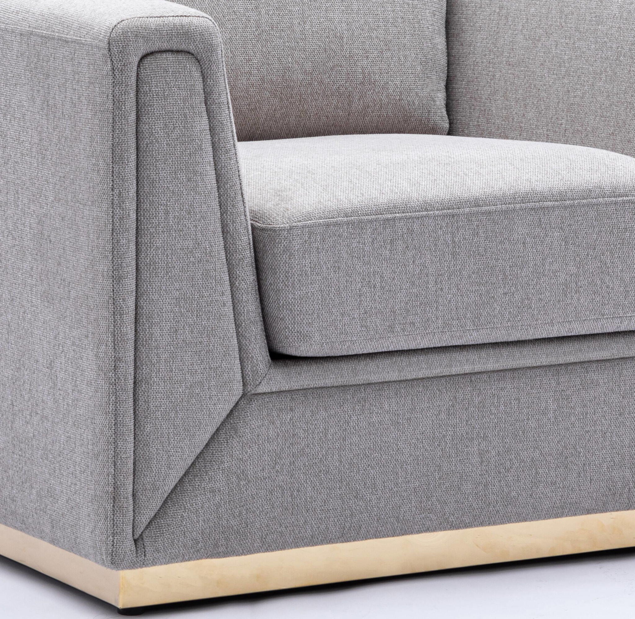 Valin - 3 Piece Living Room Set Meeting Room And Small Apartment Sofa Loveseat Chair - Gray