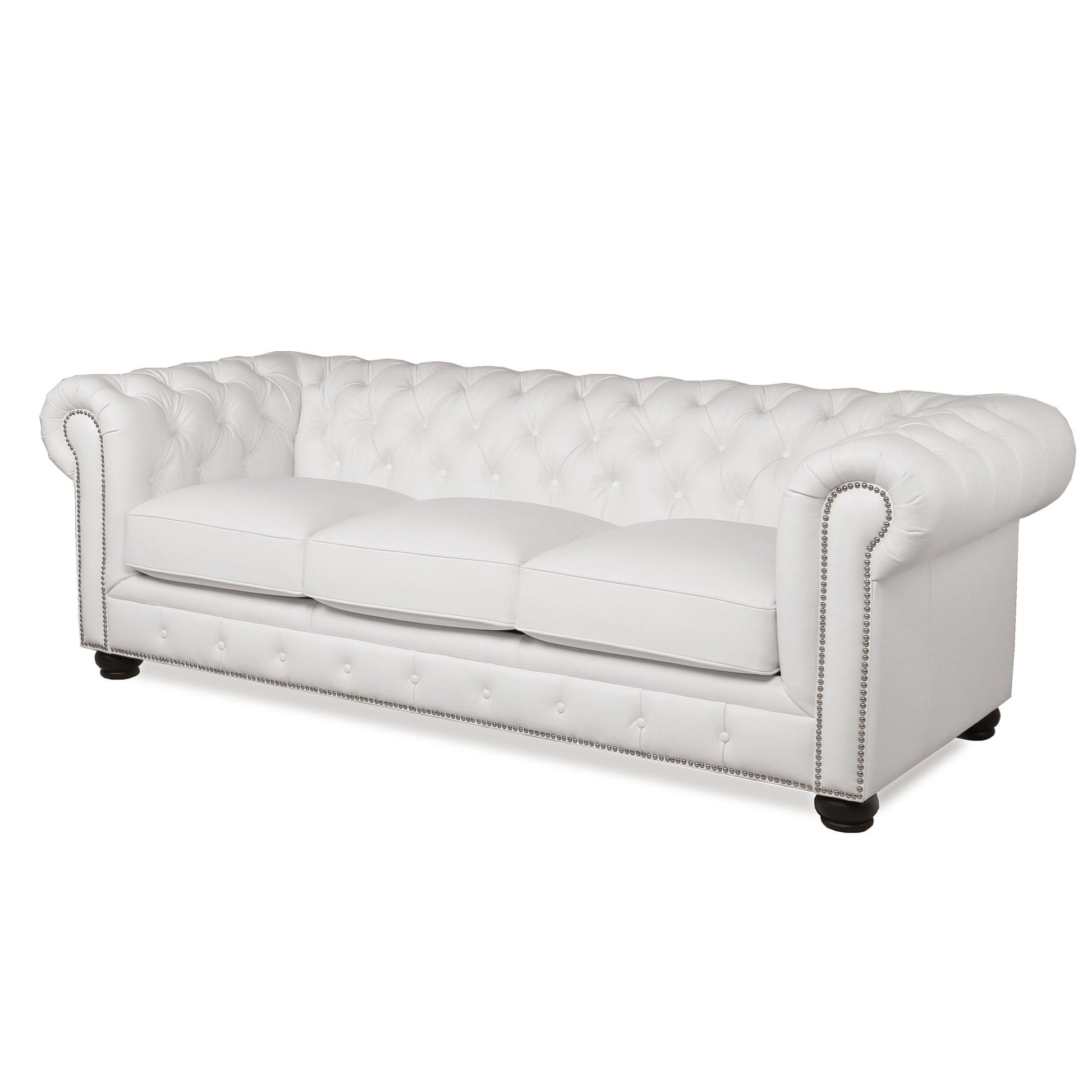 Traditional Tufted Leather Chesterfield Nailhead Sofa - Best Buy Furniture