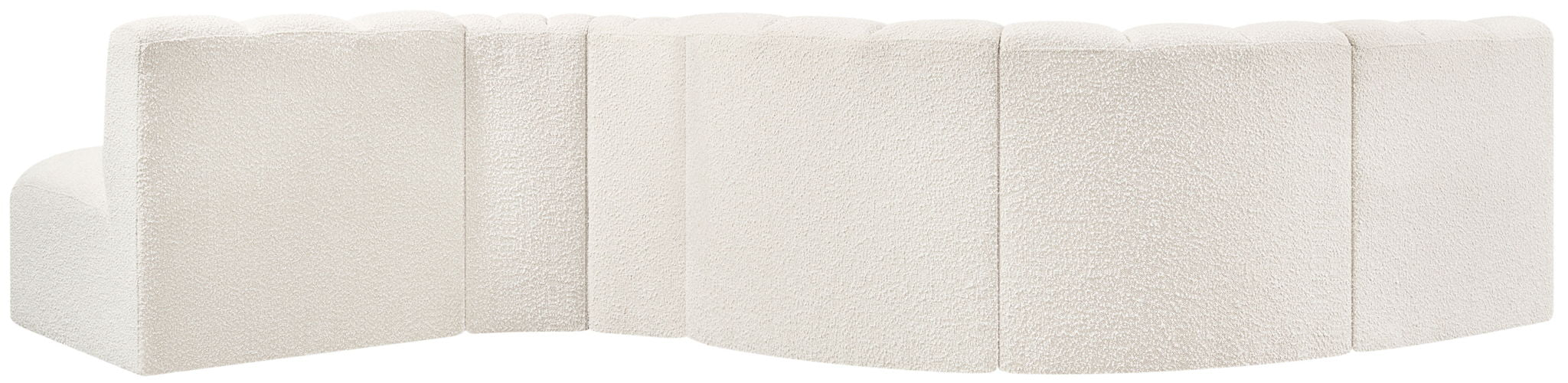 Arc - Boucle Fabric 6 Piece Curved Modular Sofa