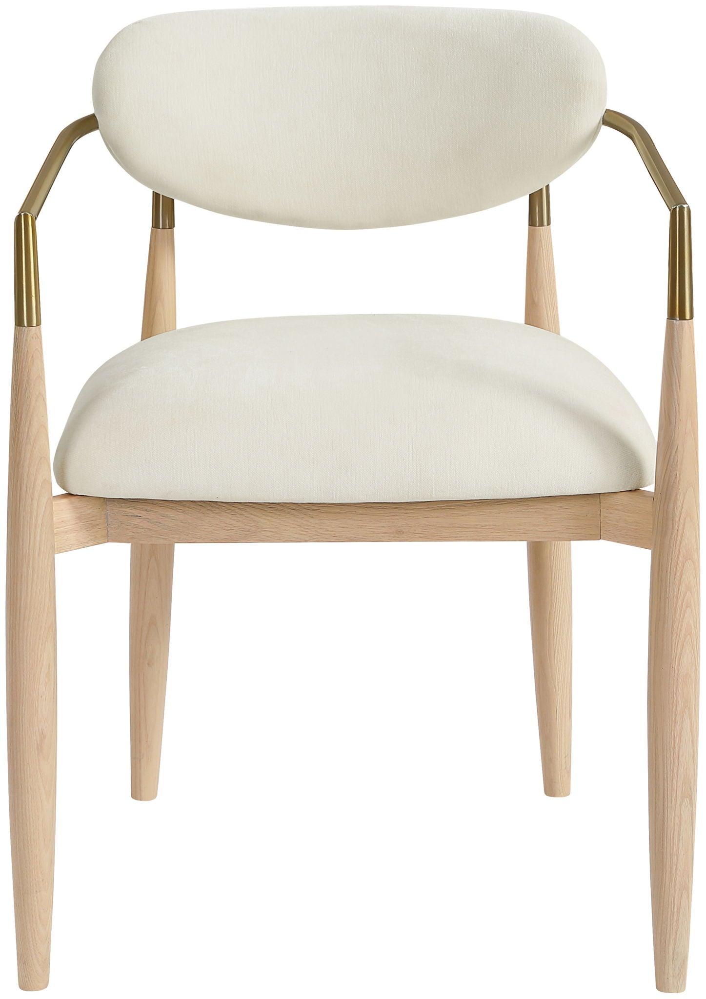 Riccio - Fabric Dining Arm Chair (Set of 2) - Natural Frame