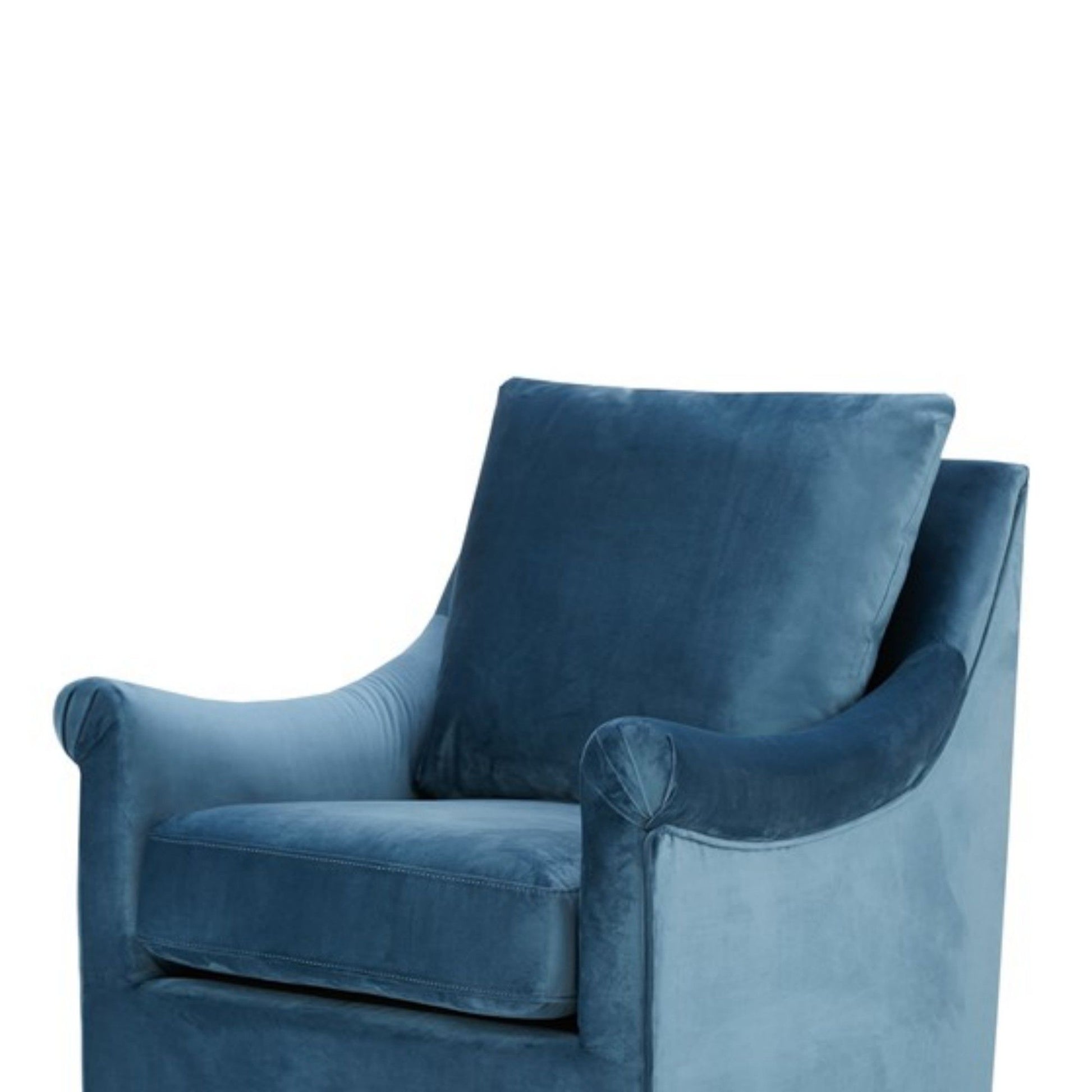 Swivel Chair With Curved Arms And Straight Back - Blue - Best Buy Furniture