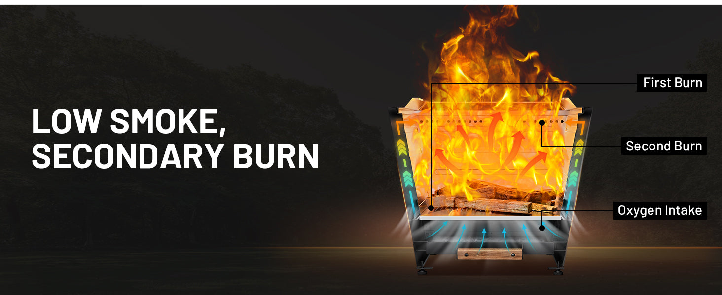 Cyberpit One Pro 25 Inch Smokeless Fire Pit Black