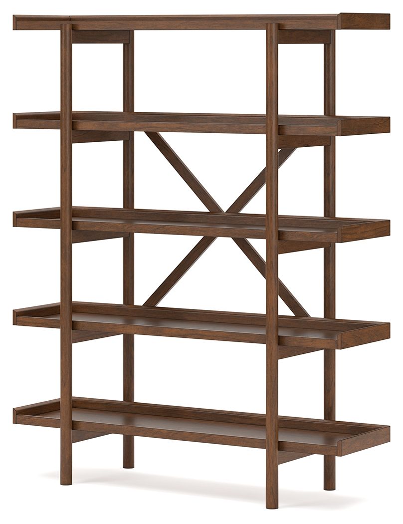 Lyncott - 3 Pc. - Home Office Desk, Chair, Bookcase - Brown - Best Buy Furniture