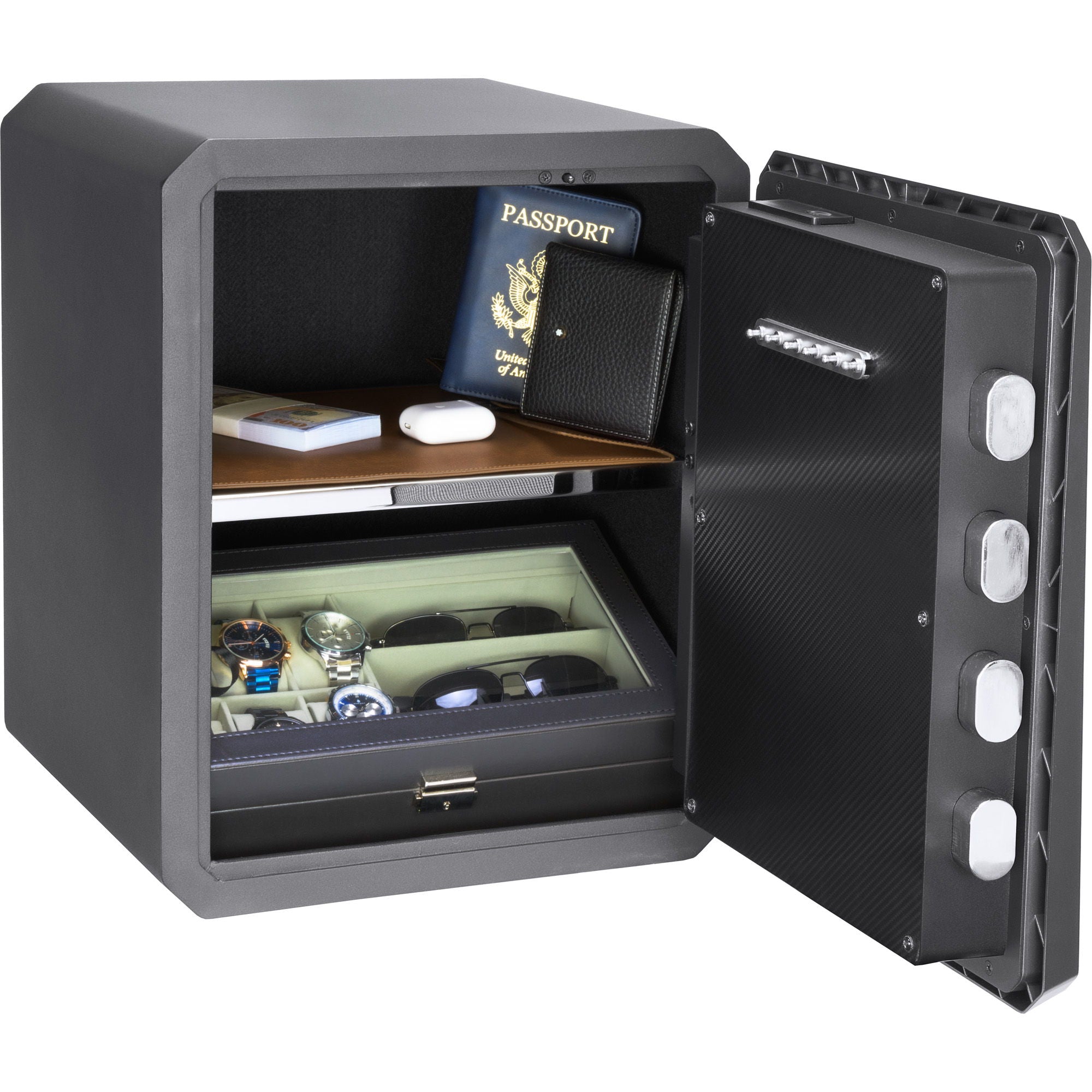 1.15 Cu. Ft Touchscreen Biometric Keypad Security Safe - Black