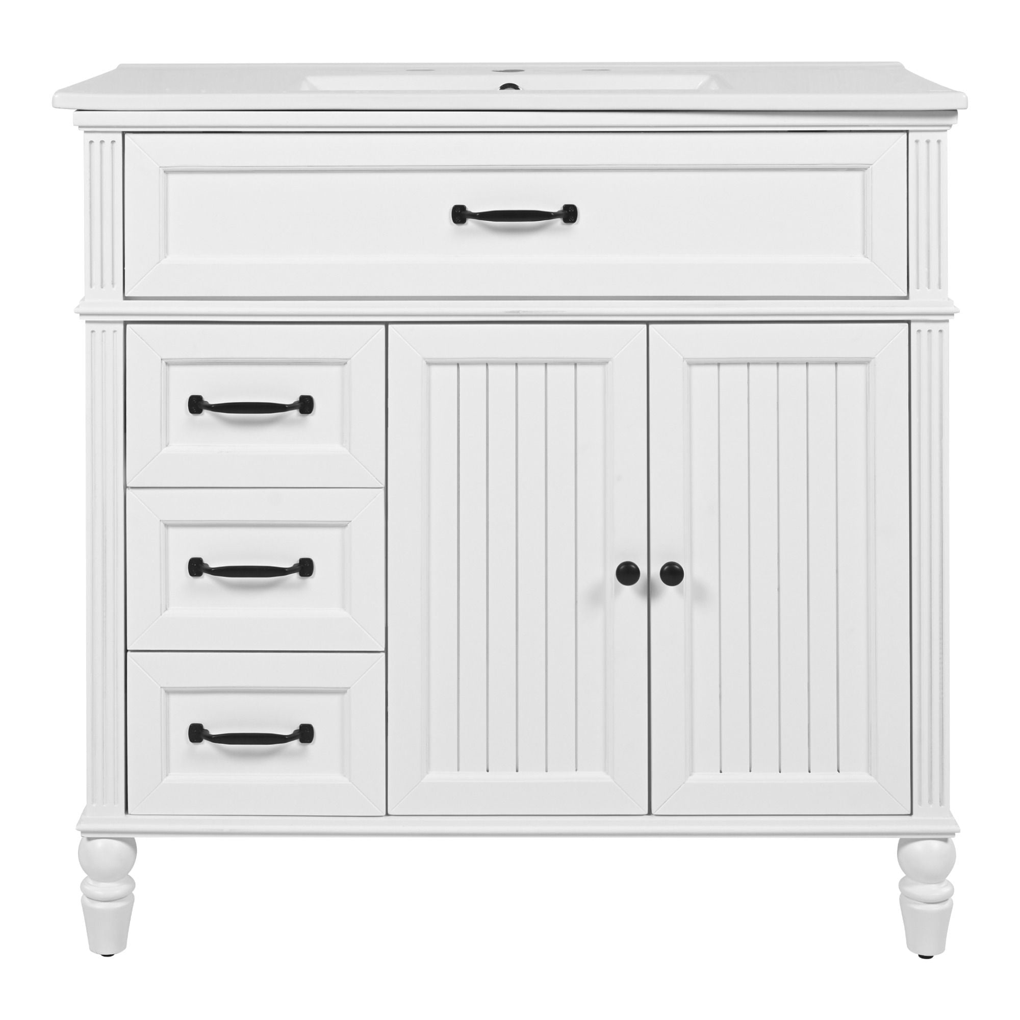 Bathroom Vanity With Sink, Freestanding Cabinet & Drawers