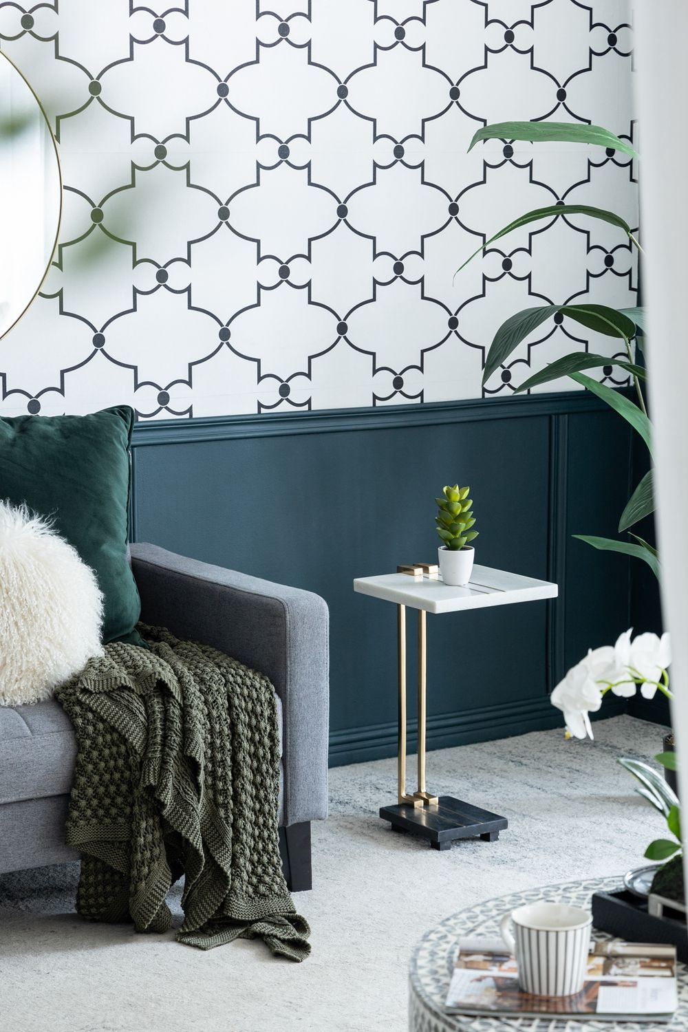 Crystal Side Table With Metal Frame, Artistic Accent Table For Living Room