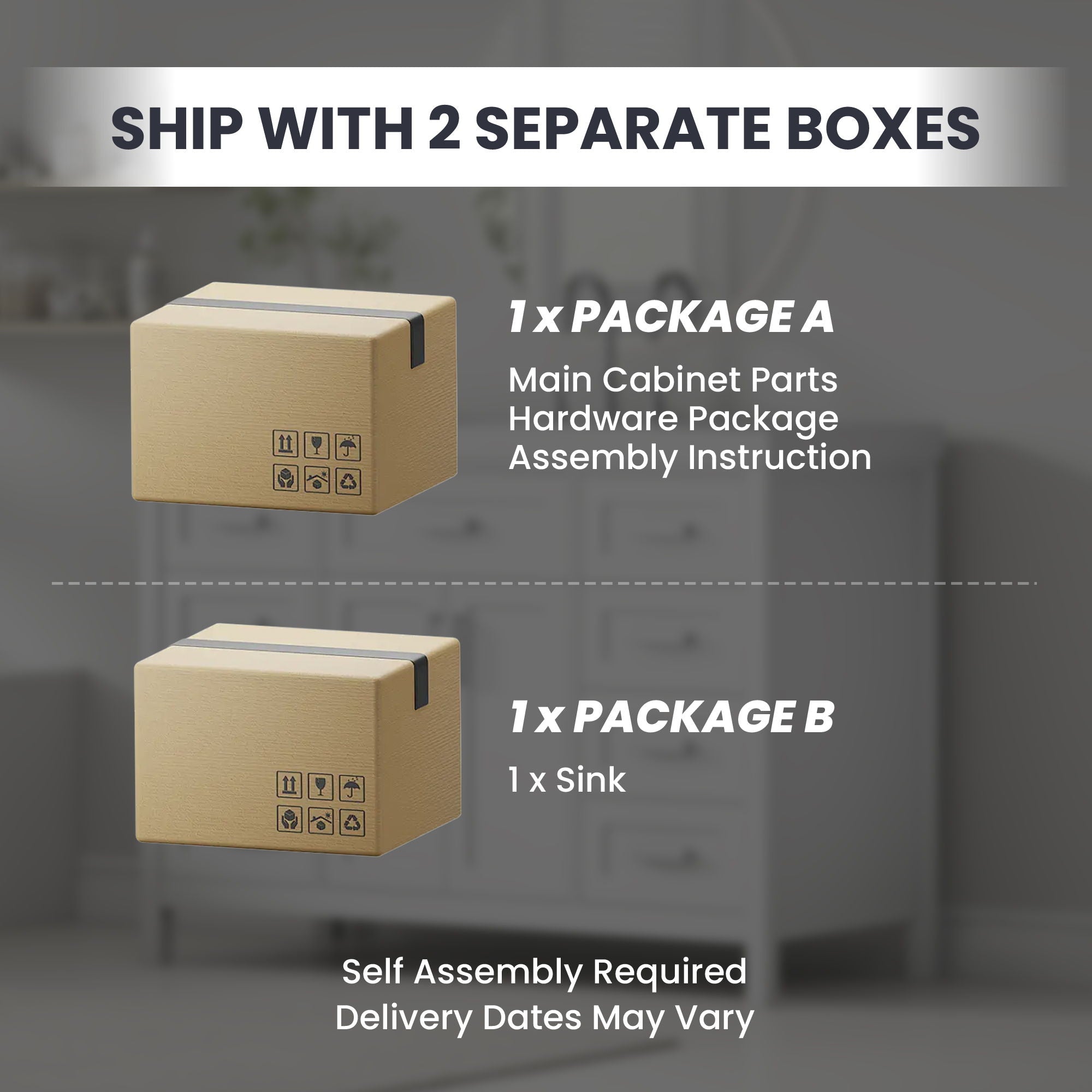 Bathroom Vanity With Sink, 2 Doors 8 Drawers, Soft Close System, Classic Design