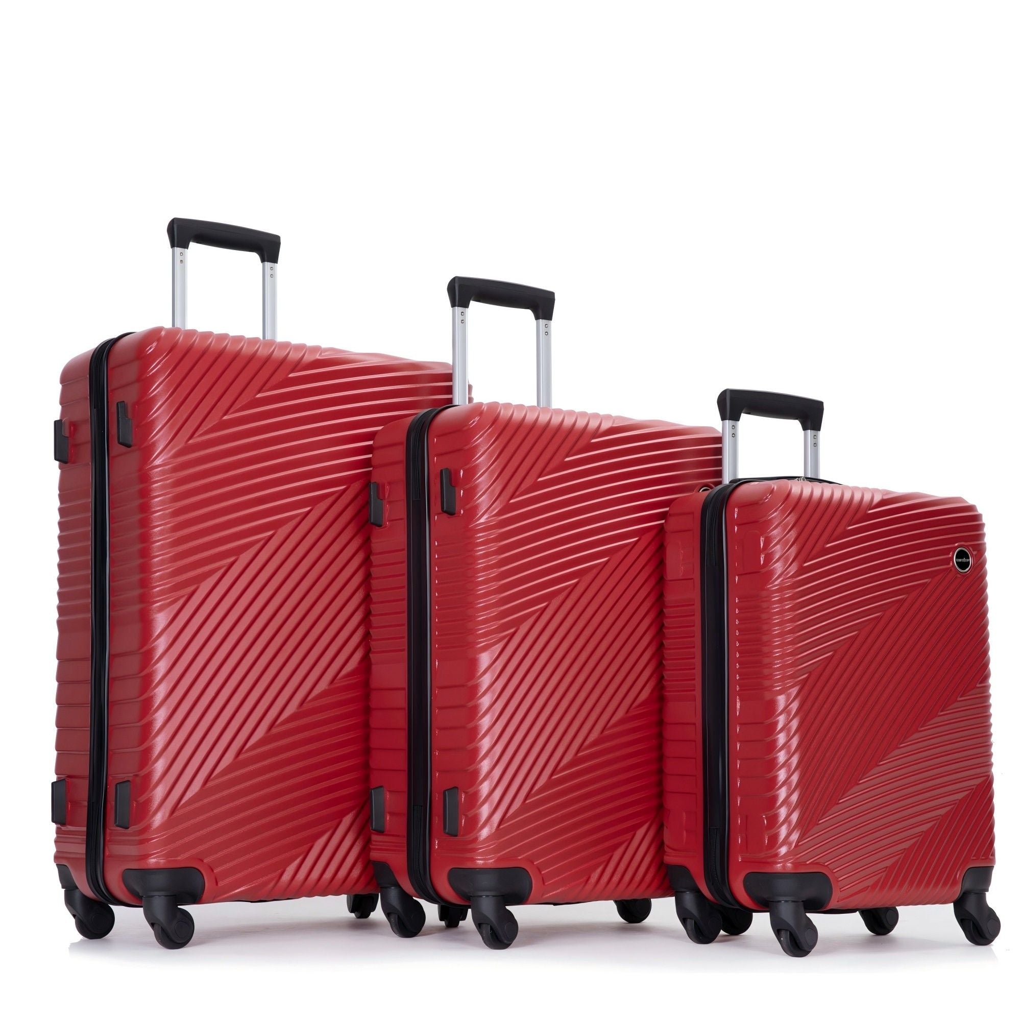 3 Piece Luggage Sets Lightweight Suitcase With Two Hooks, Spinner Wheels,