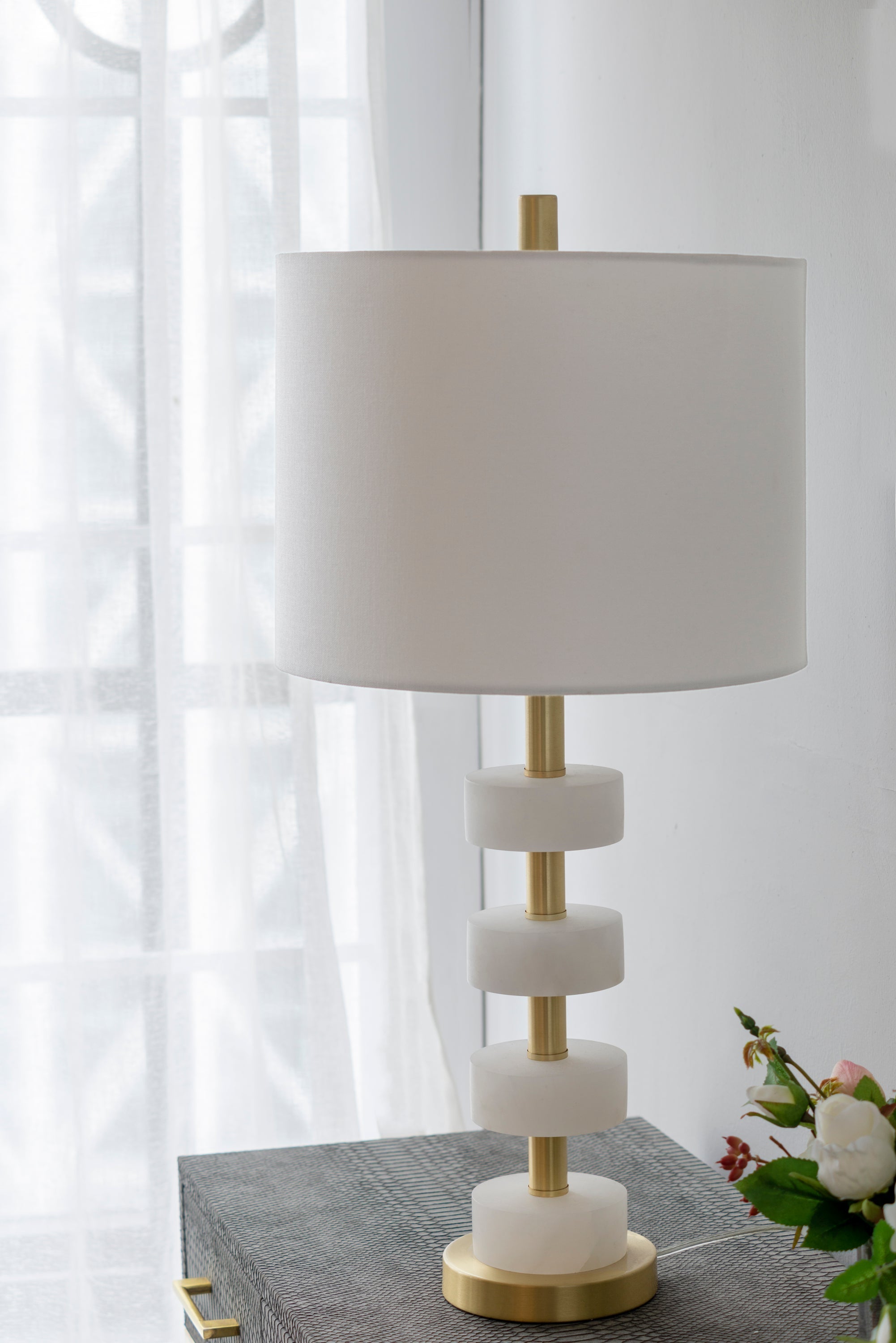 13x13x26 Marble Table Lamp