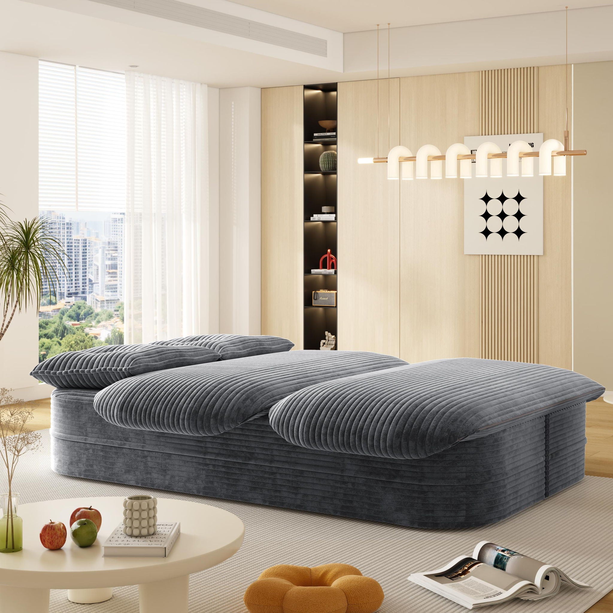 Convertible Floor Sofa Bed With Multi Functional Blanket