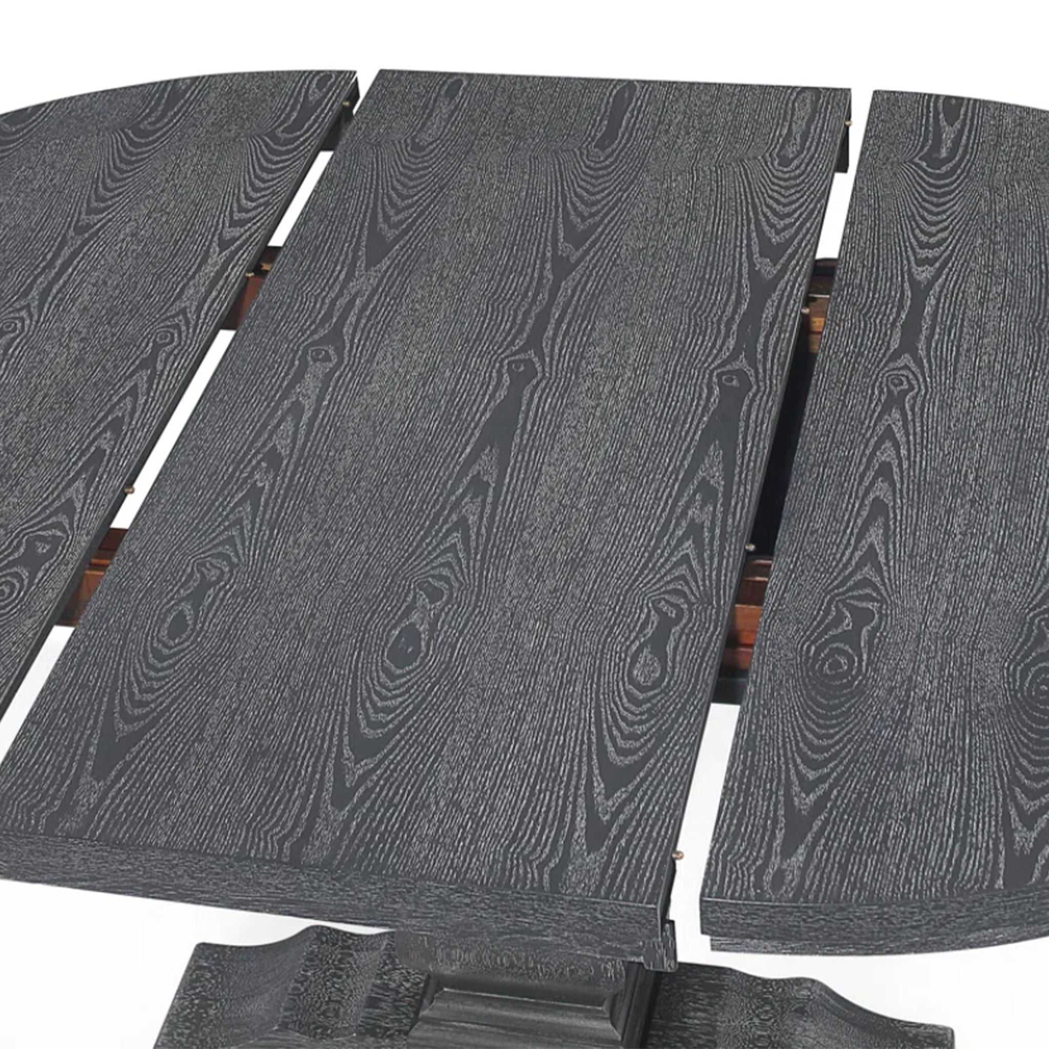 Rustic Extendable Dining Table With Pedestal Base - Gray