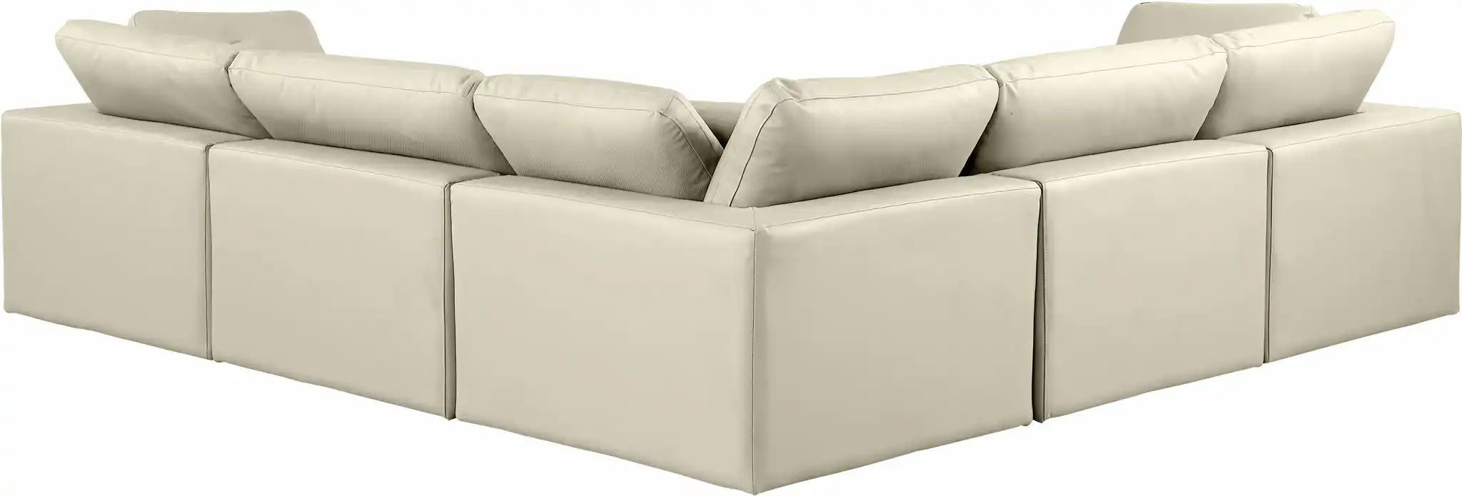 Comfy - 5 Piece Faux Leather Modular Corner Sectional