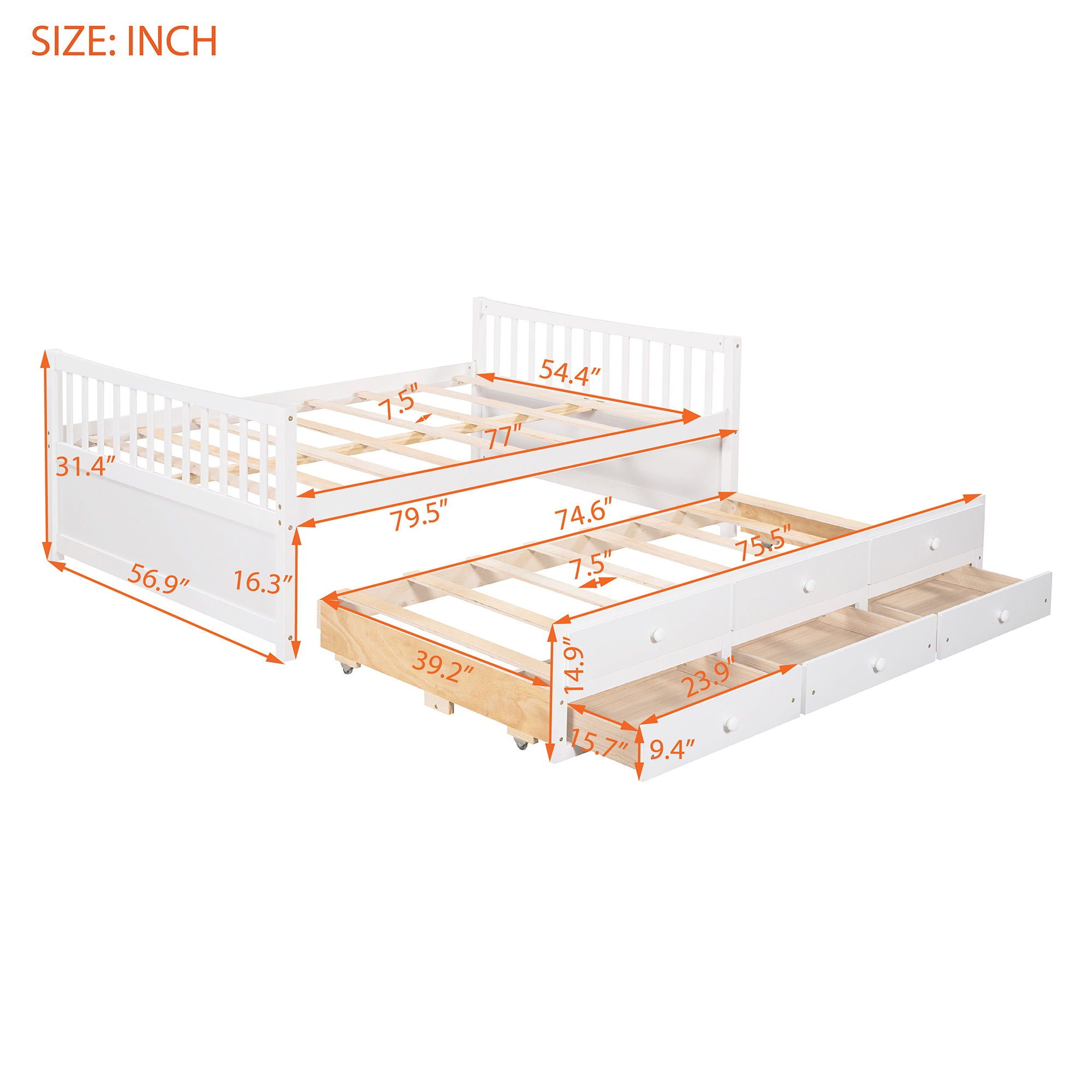 Twin Size Daybed With Trundle And Drawers