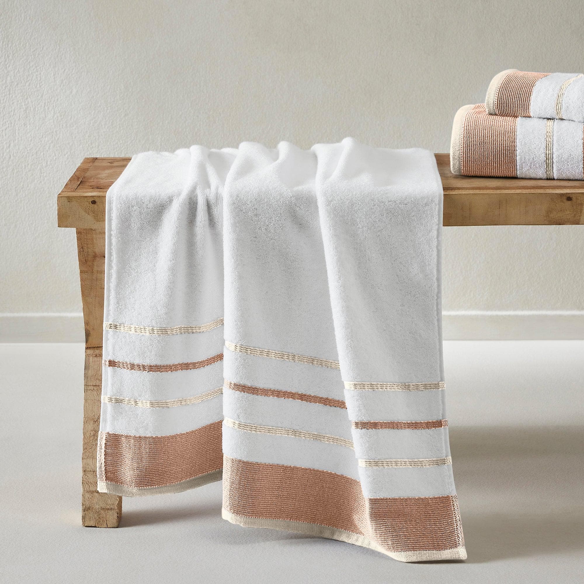 Decorative Cotton Stripe Bath Towel Set - Noelle Collection - Best Buy Furniture