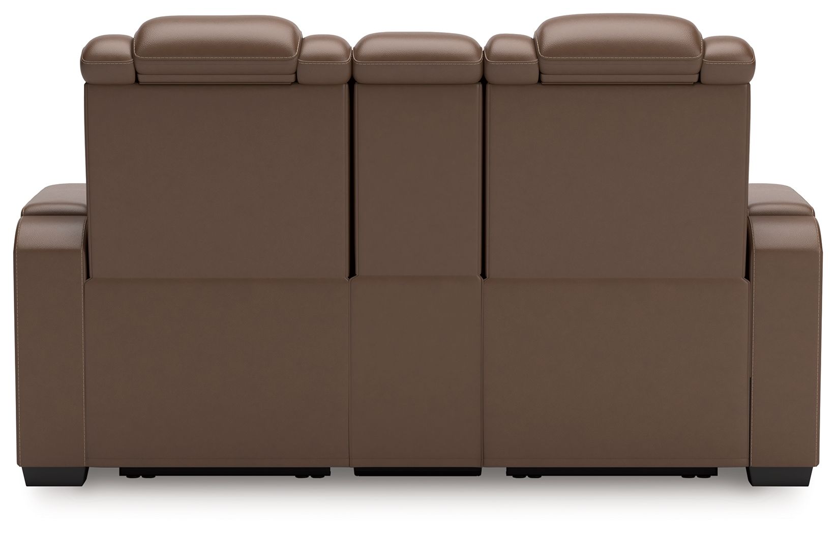 High Impact - Power Reclining Loveseat With Console / Adj Hdrst - Tobacco