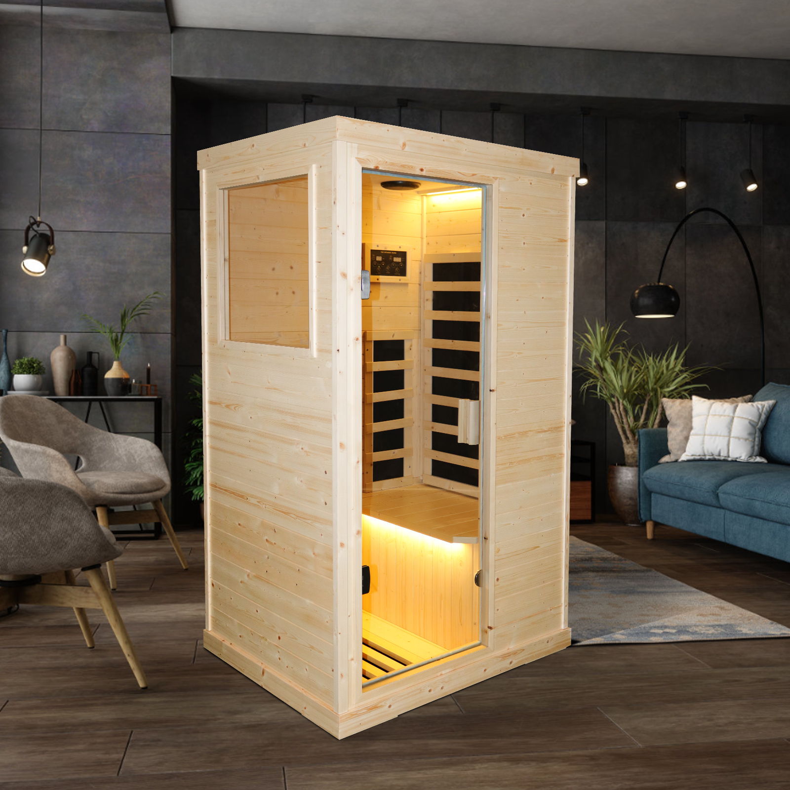 Single Person Spruce Far Infrared Sauna Hair - Natural