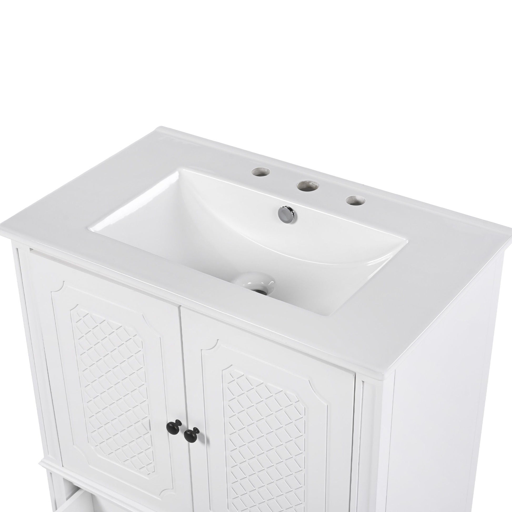 Vintage Style Bathroom Vanity With Sink, Multi Functional Storage, Soft-Closing Door - Best Buy Furniture